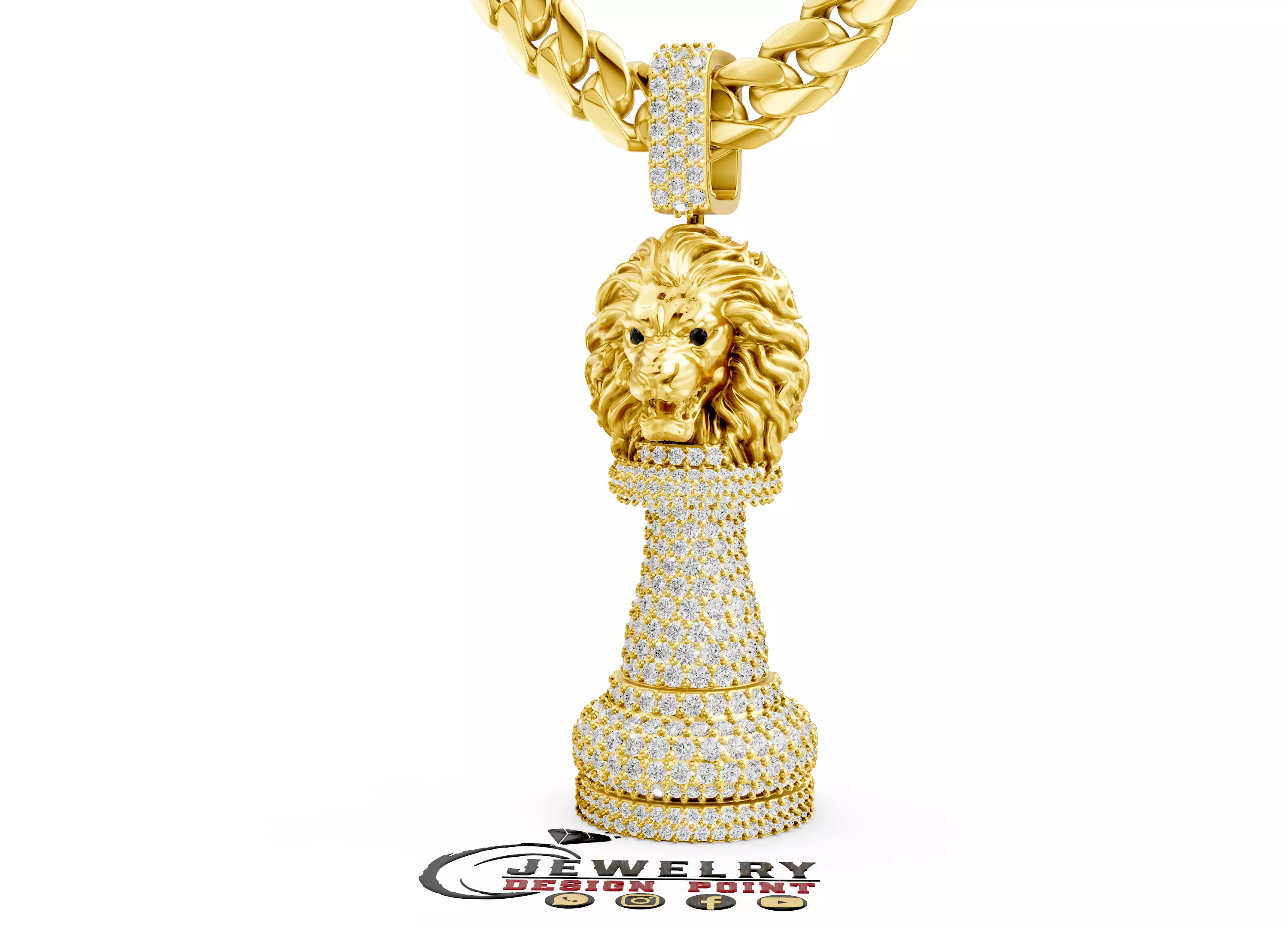 Custom Royal Chess King Pendant - Chess Jewelry 3D print model