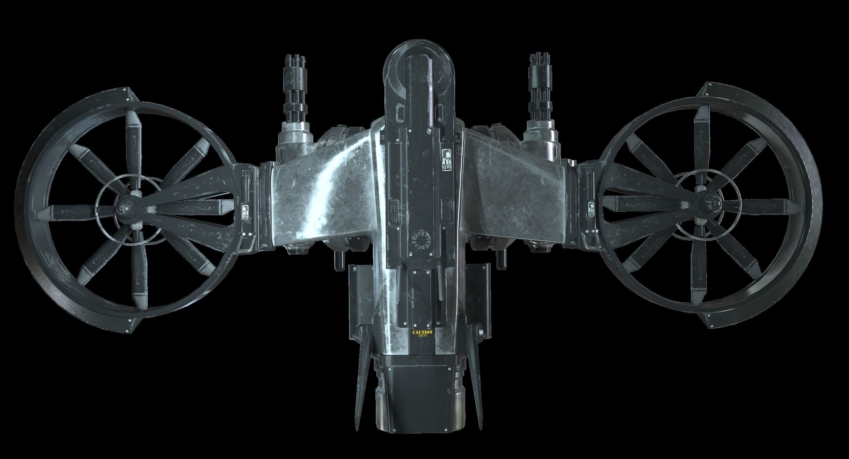 Drone Sci Fi Game Ready PBR Textures Low-poly 3D model_25