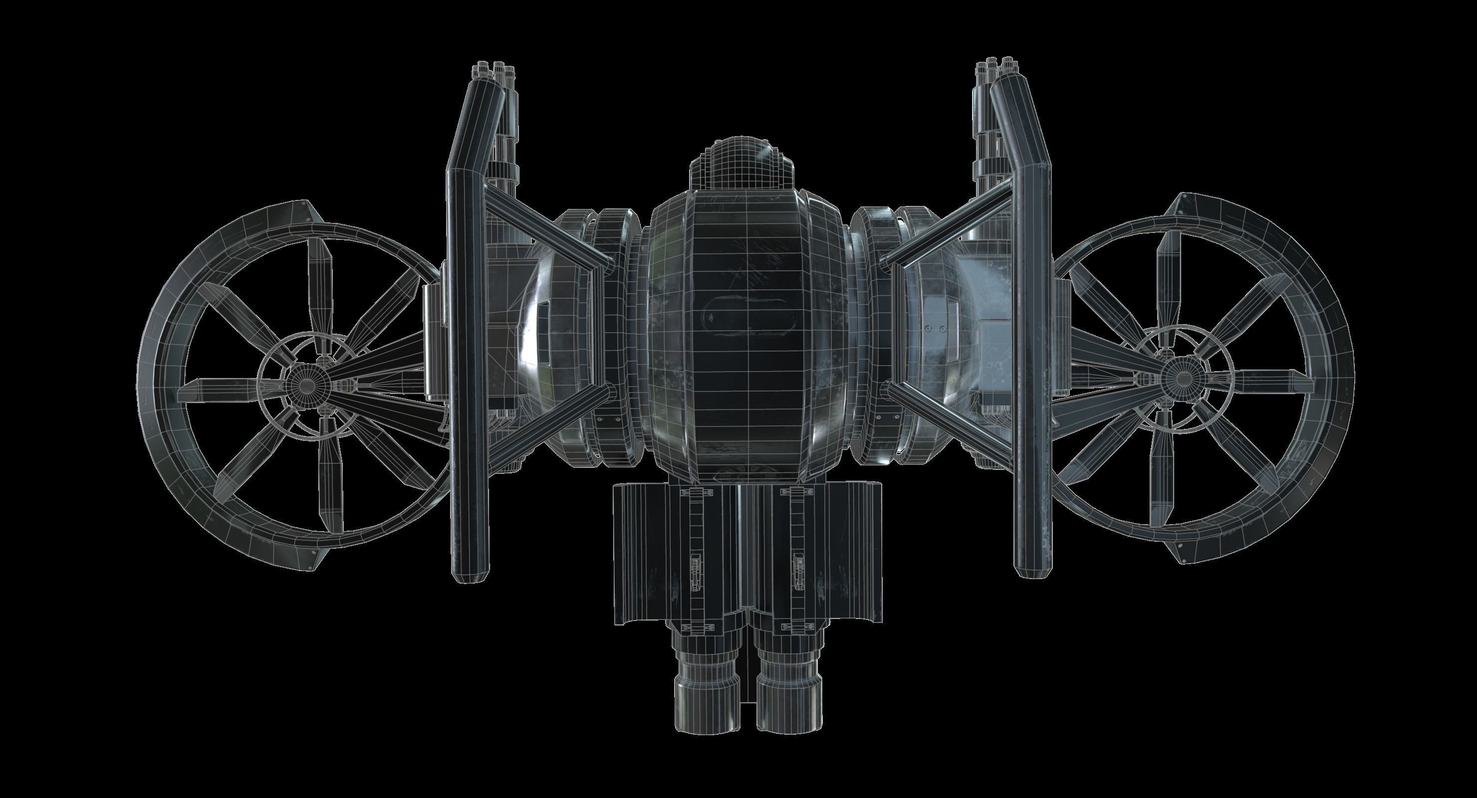 Drone Sci Fi Game Ready PBR Textures Low-poly 3D model_27