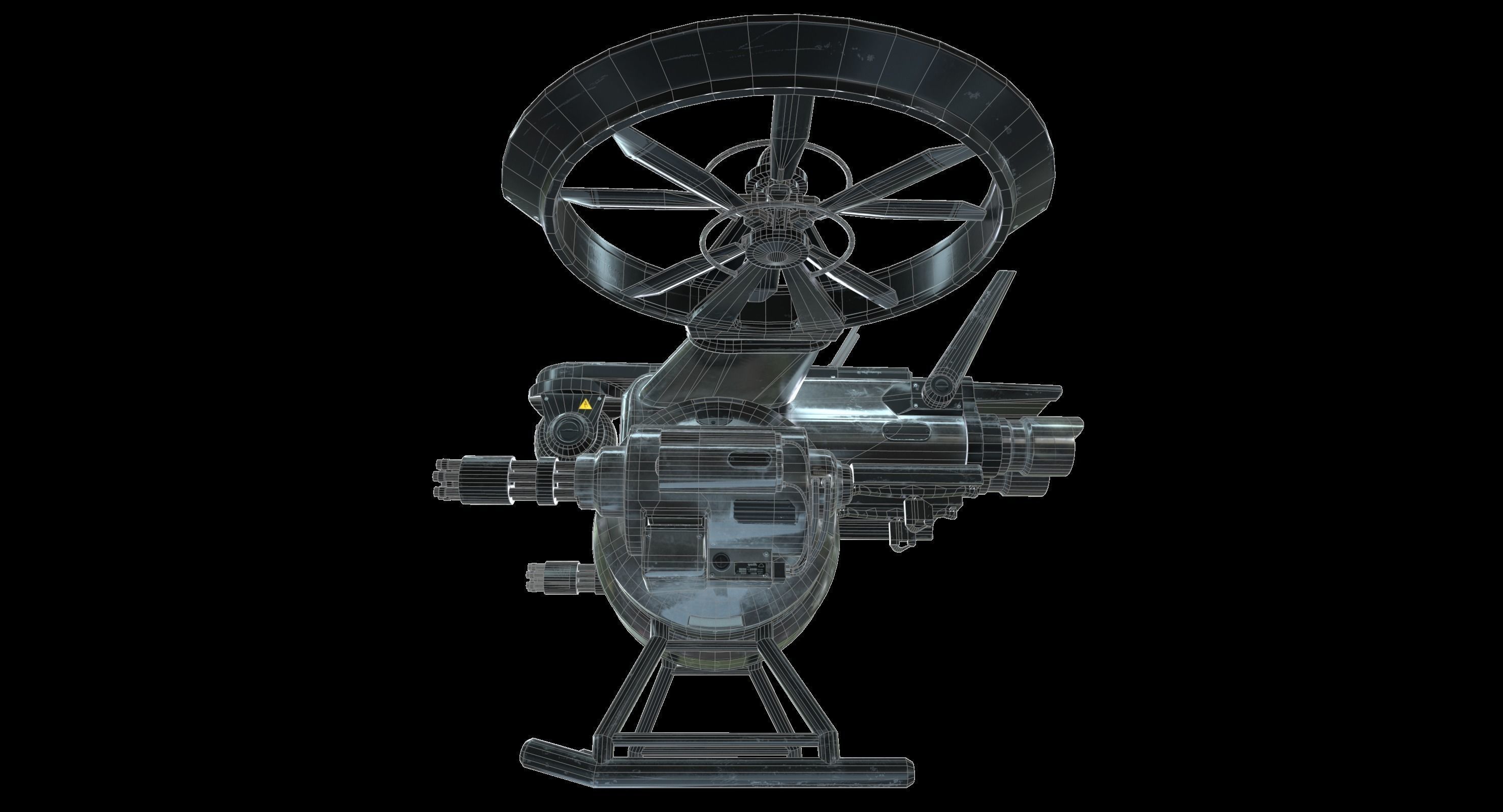 Drone Sci Fi Game Ready PBR Textures Low-poly 3D model_13