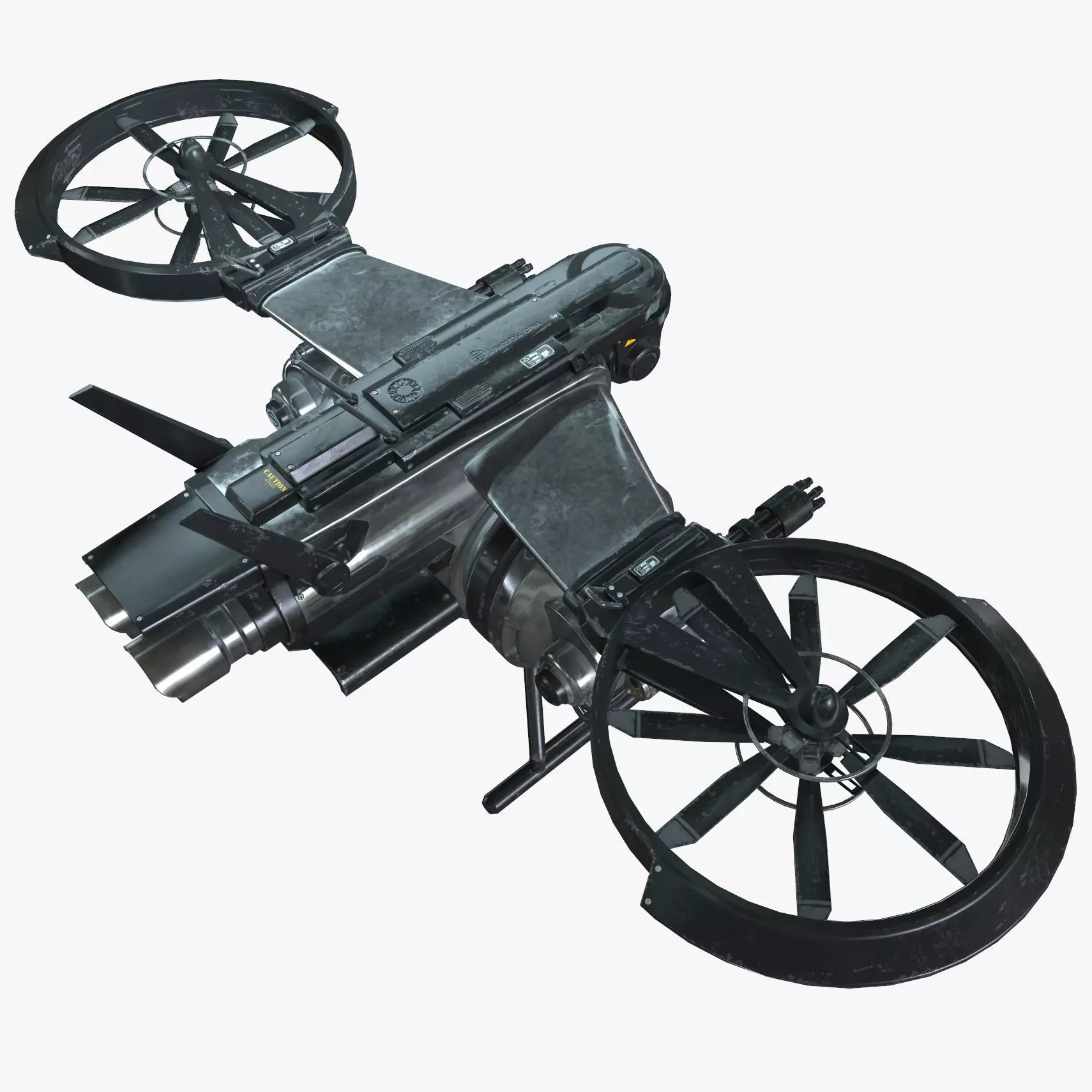 Drone Sci Fi Game Ready PBR Textures Low-poly 3D model_0