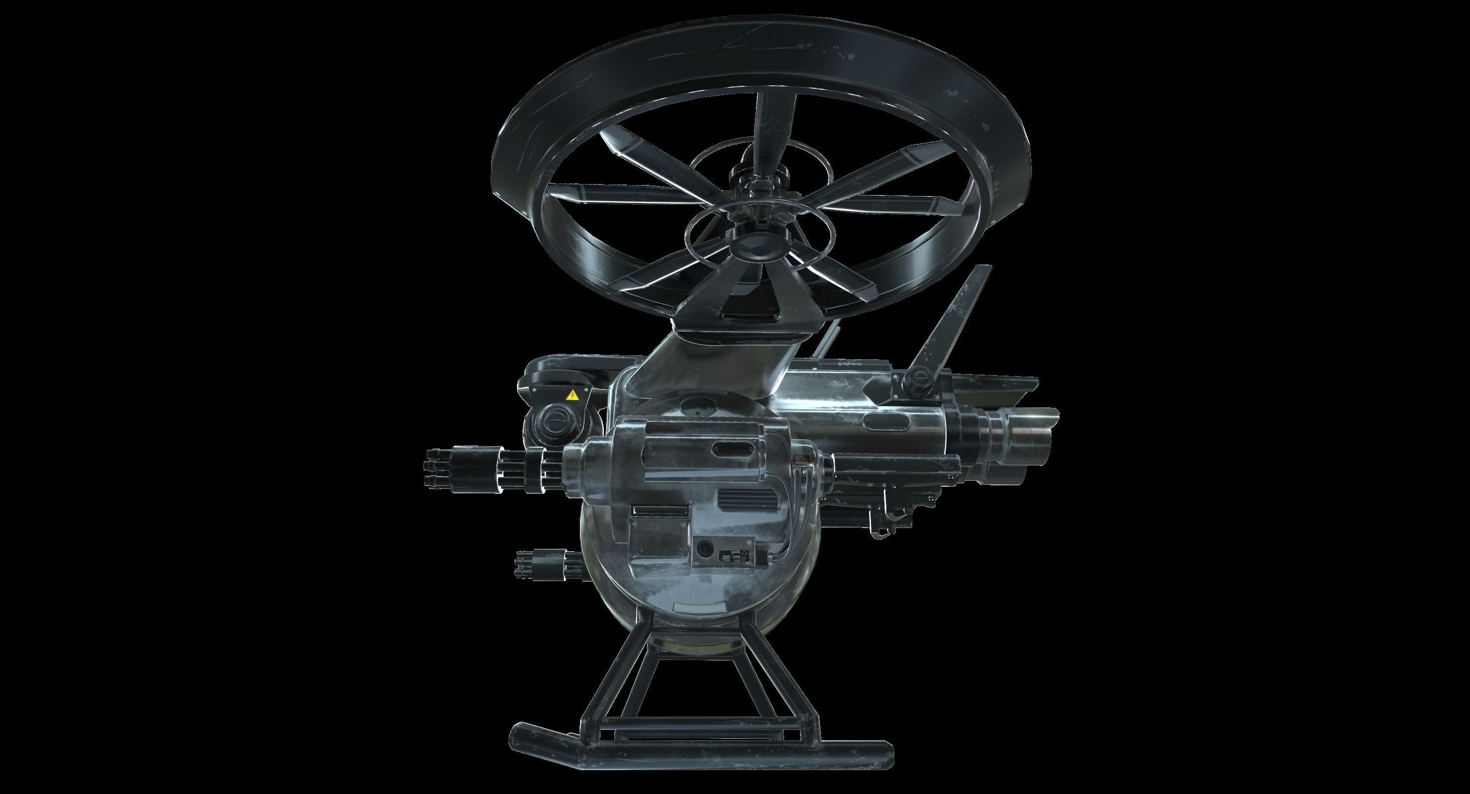 Drone Sci Fi Game Ready PBR Textures Low-poly 3D model_12