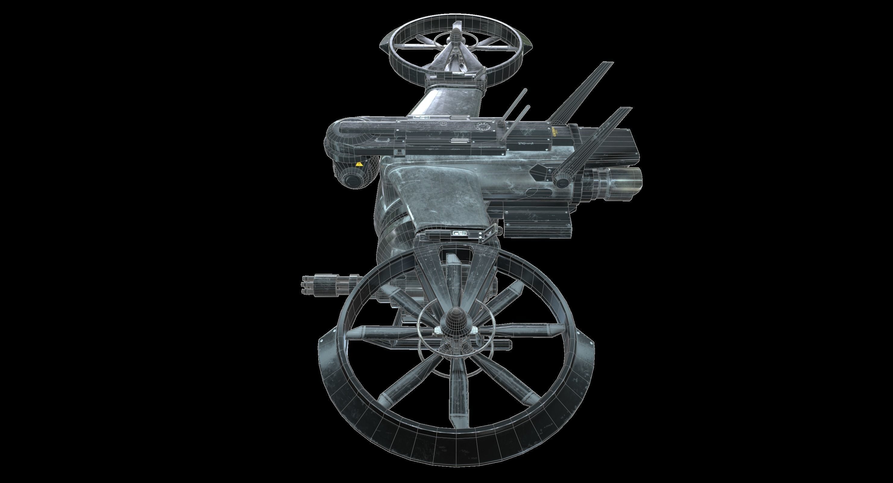 Drone Sci Fi Game Ready PBR Textures Low-poly 3D model_9