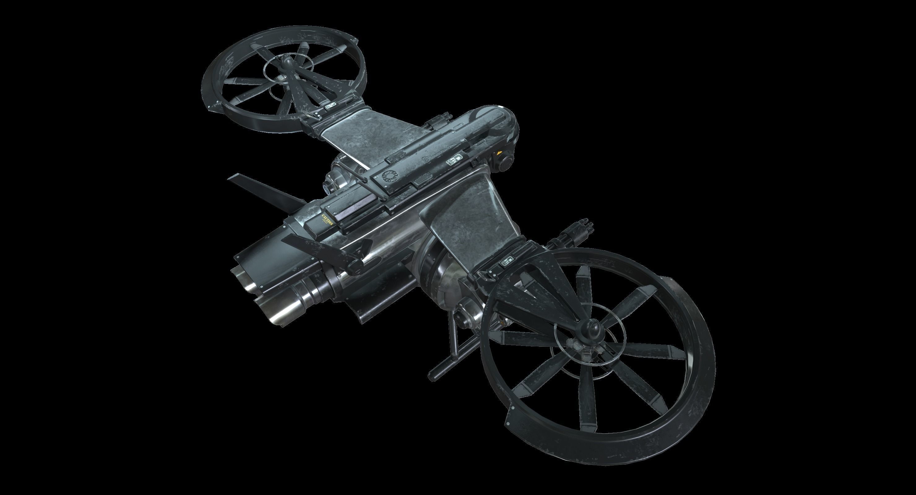 Drone Sci Fi Game Ready PBR Textures Low-poly 3D model_5