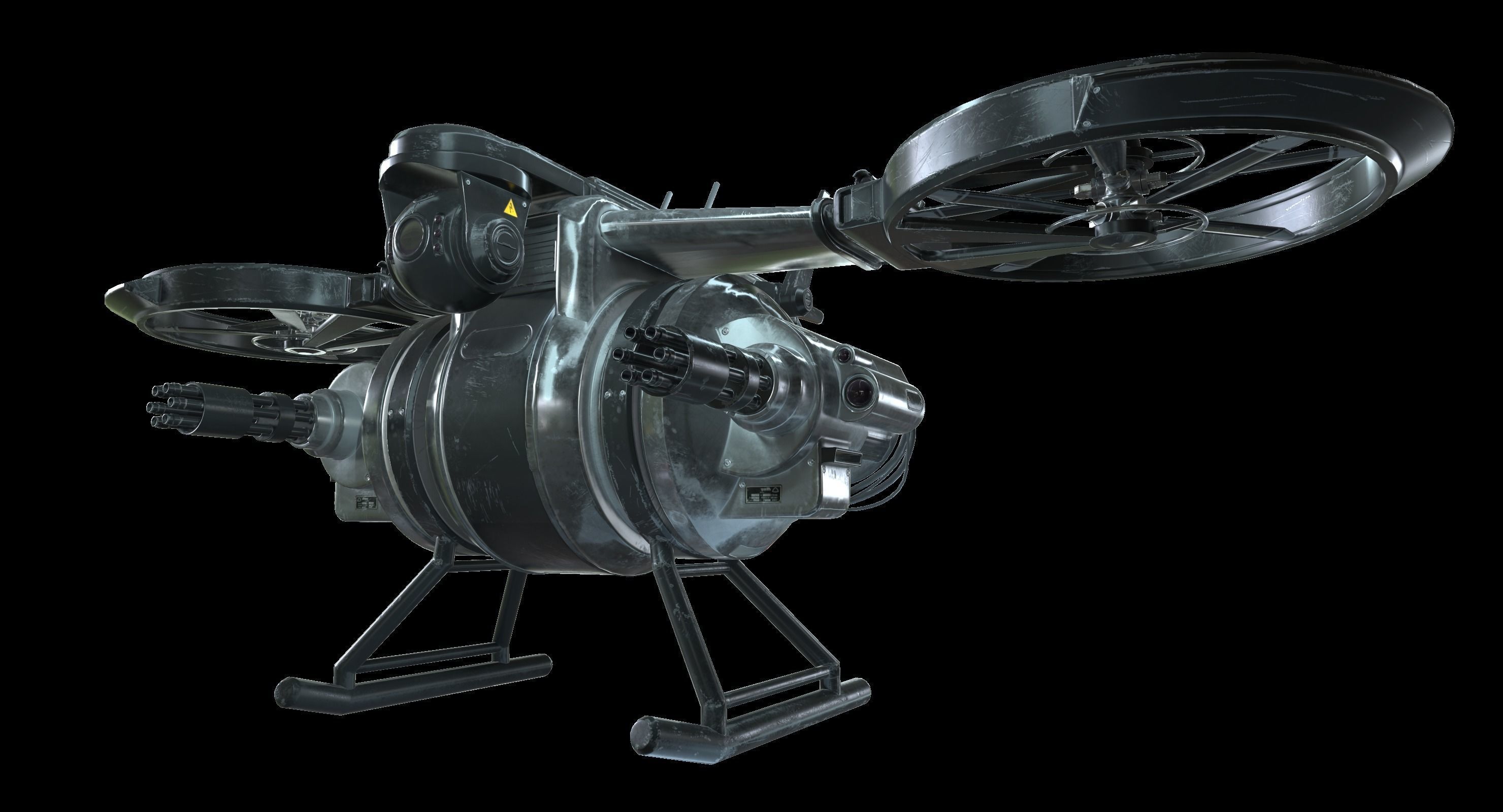 Drone Sci Fi Game Ready PBR Textures Low-poly 3D model_2