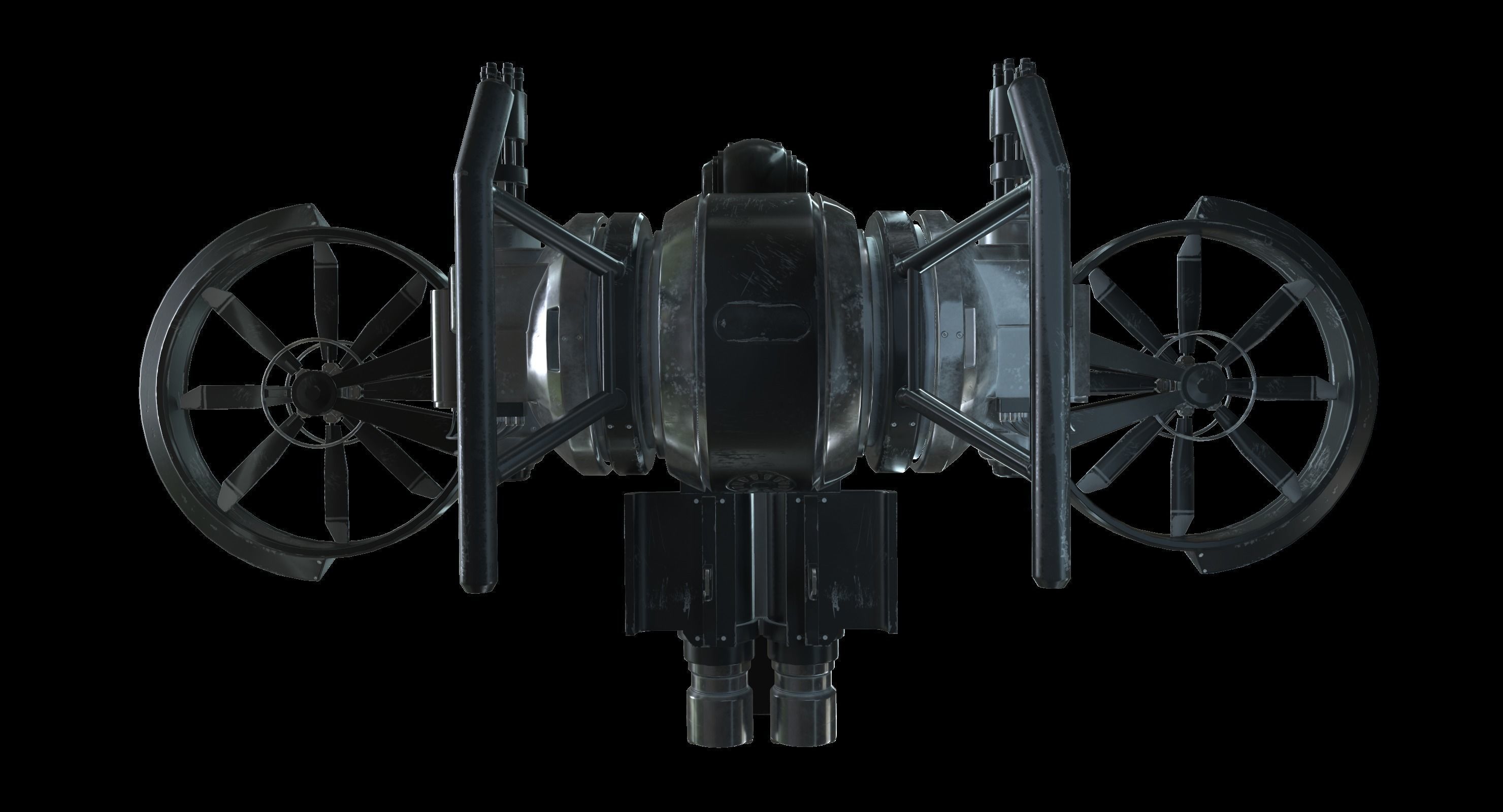 Drone Sci Fi Game Ready PBR Textures Low-poly 3D model_26