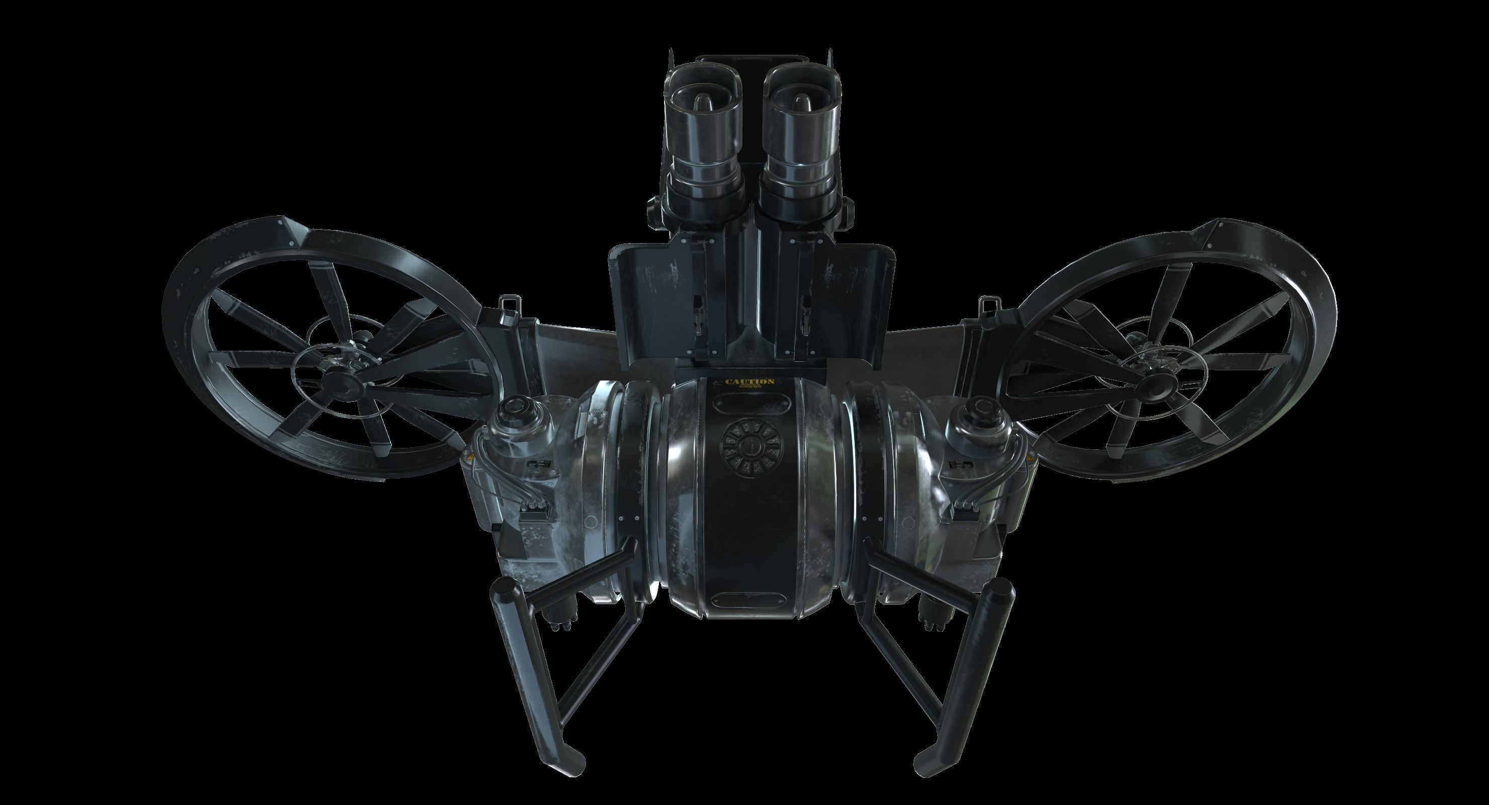 Drone Sci Fi Game Ready PBR Textures Low-poly 3D model_16