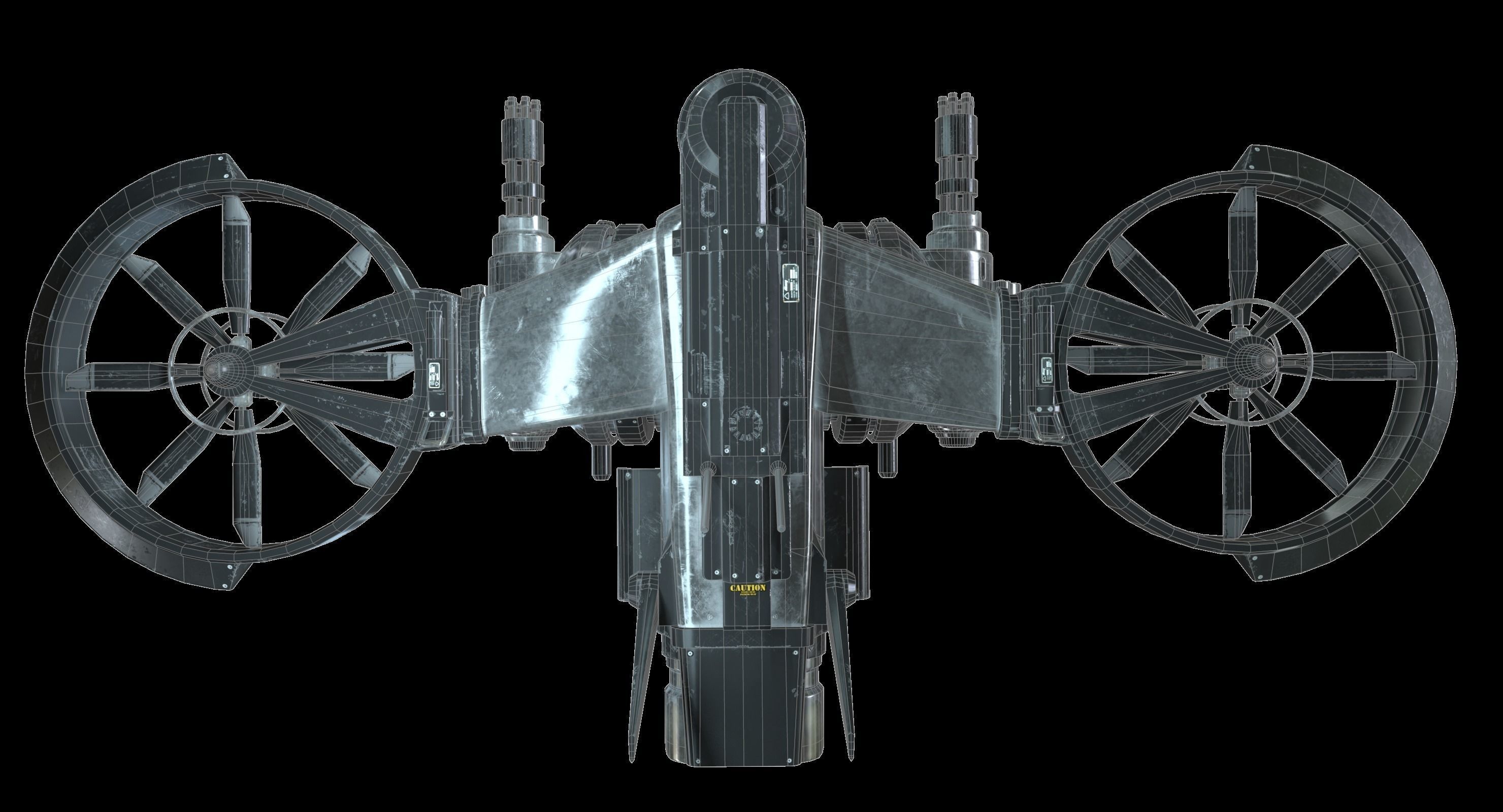 Drone Sci Fi Game Ready PBR Textures Low-poly 3D model_24