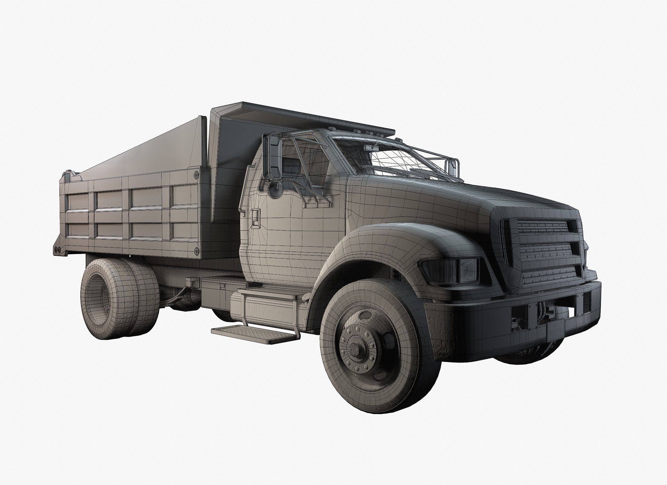 Dump Truck Game Ready PBR Textures Low-poly 3D model_5