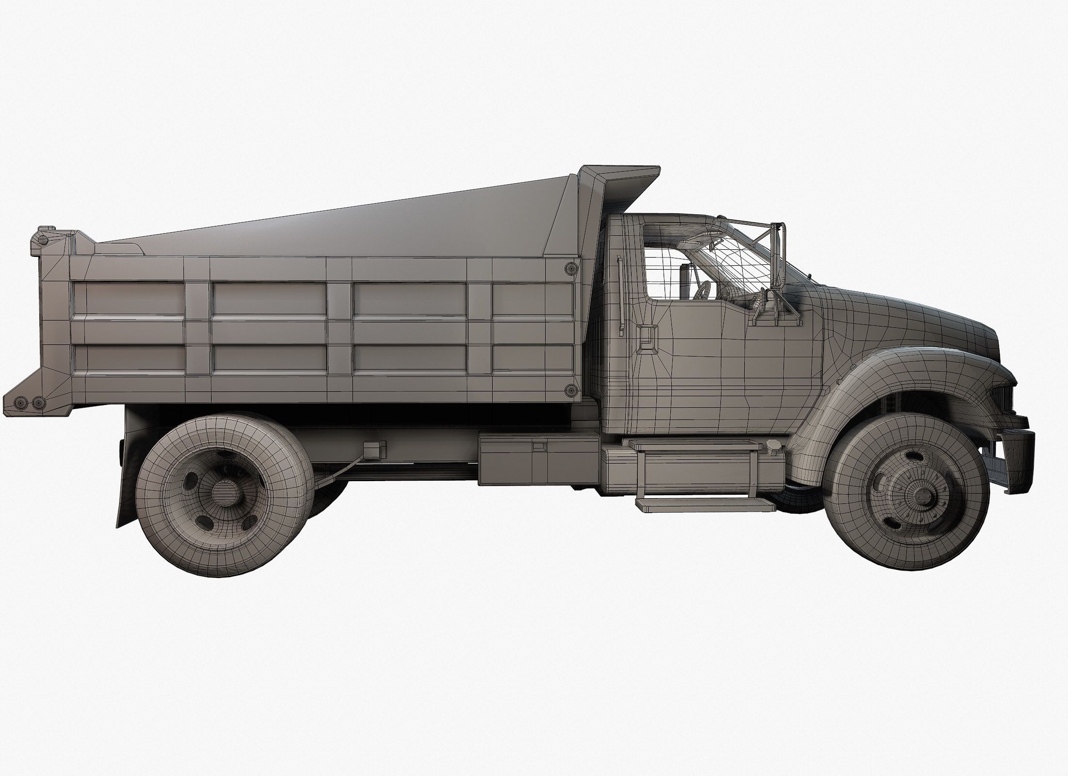 Dump Truck Game Ready PBR Textures Low-poly 3D model_3