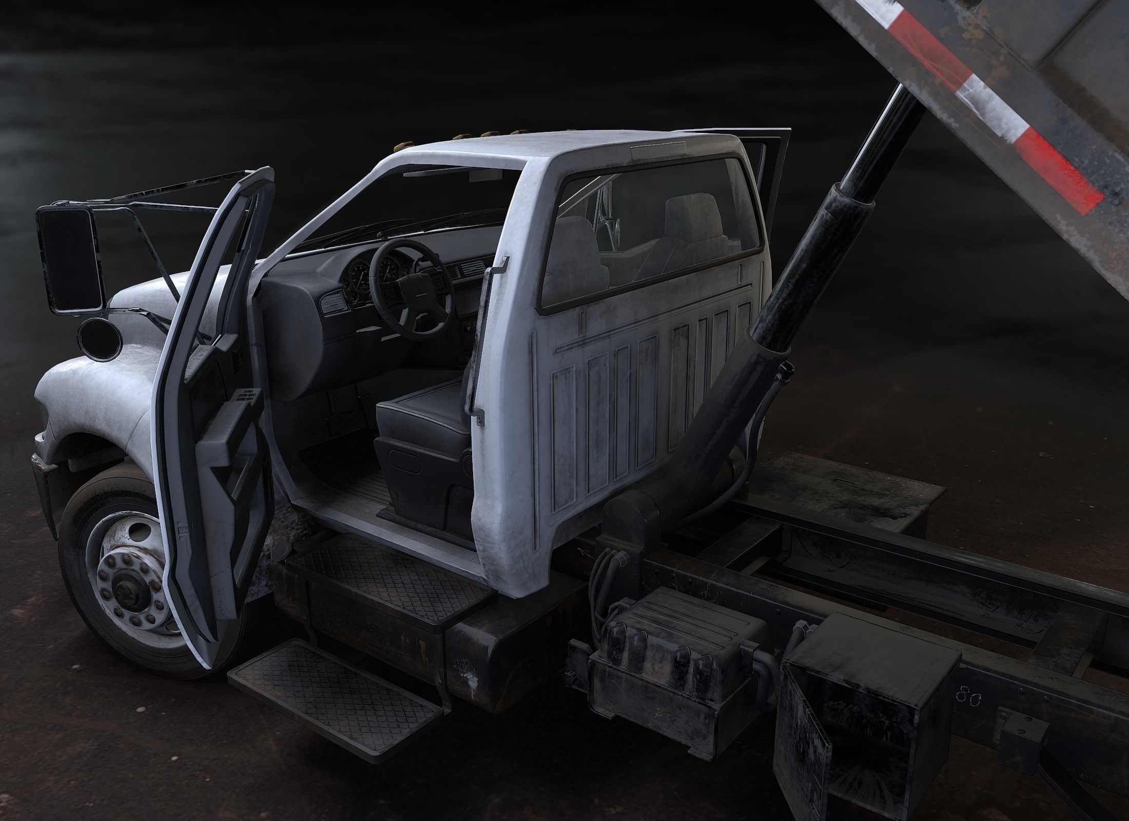 Dump Truck Game Ready PBR Textures Low-poly 3D model_25