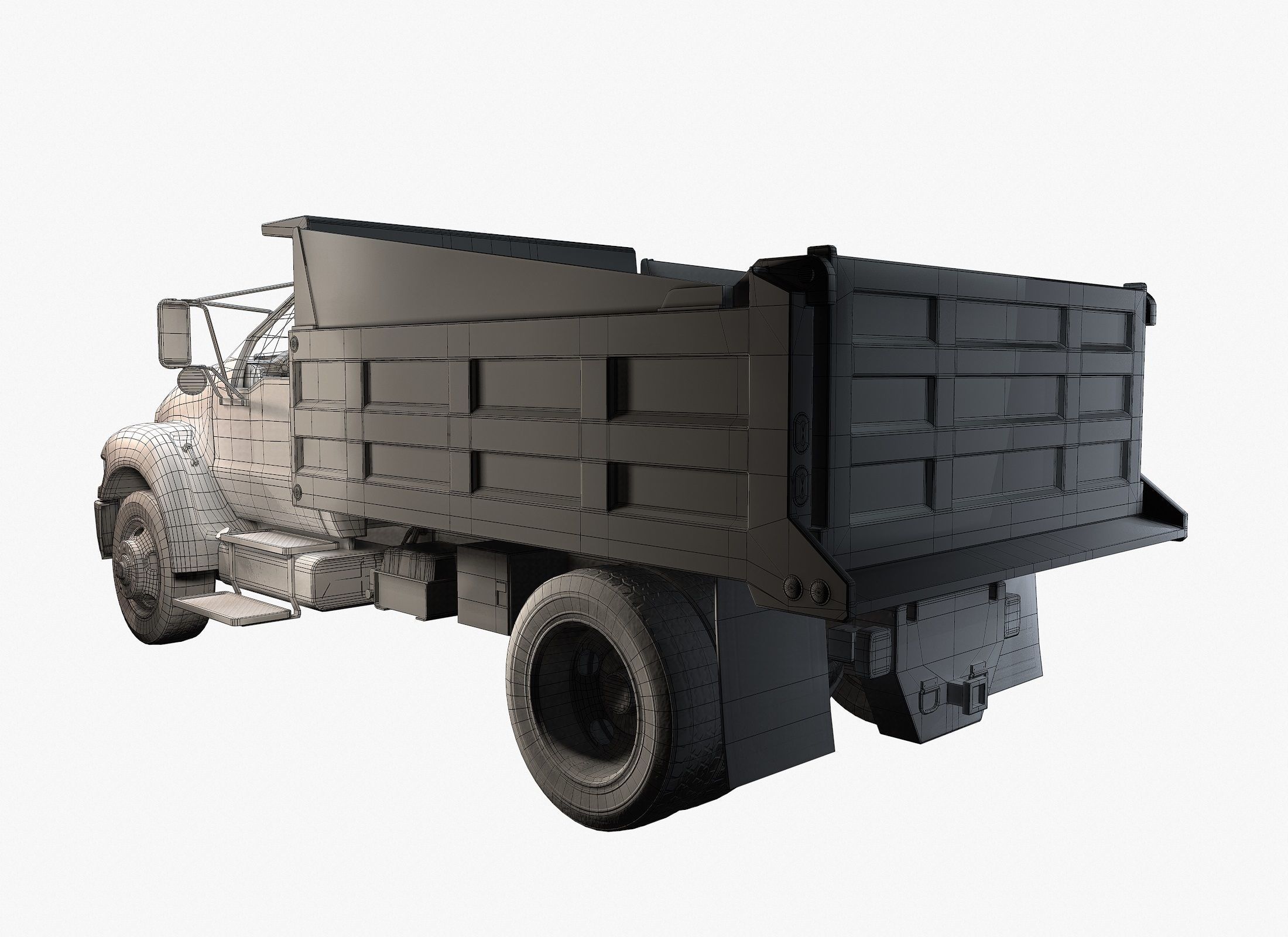 Dump Truck Game Ready PBR Textures Low-poly 3D model_15
