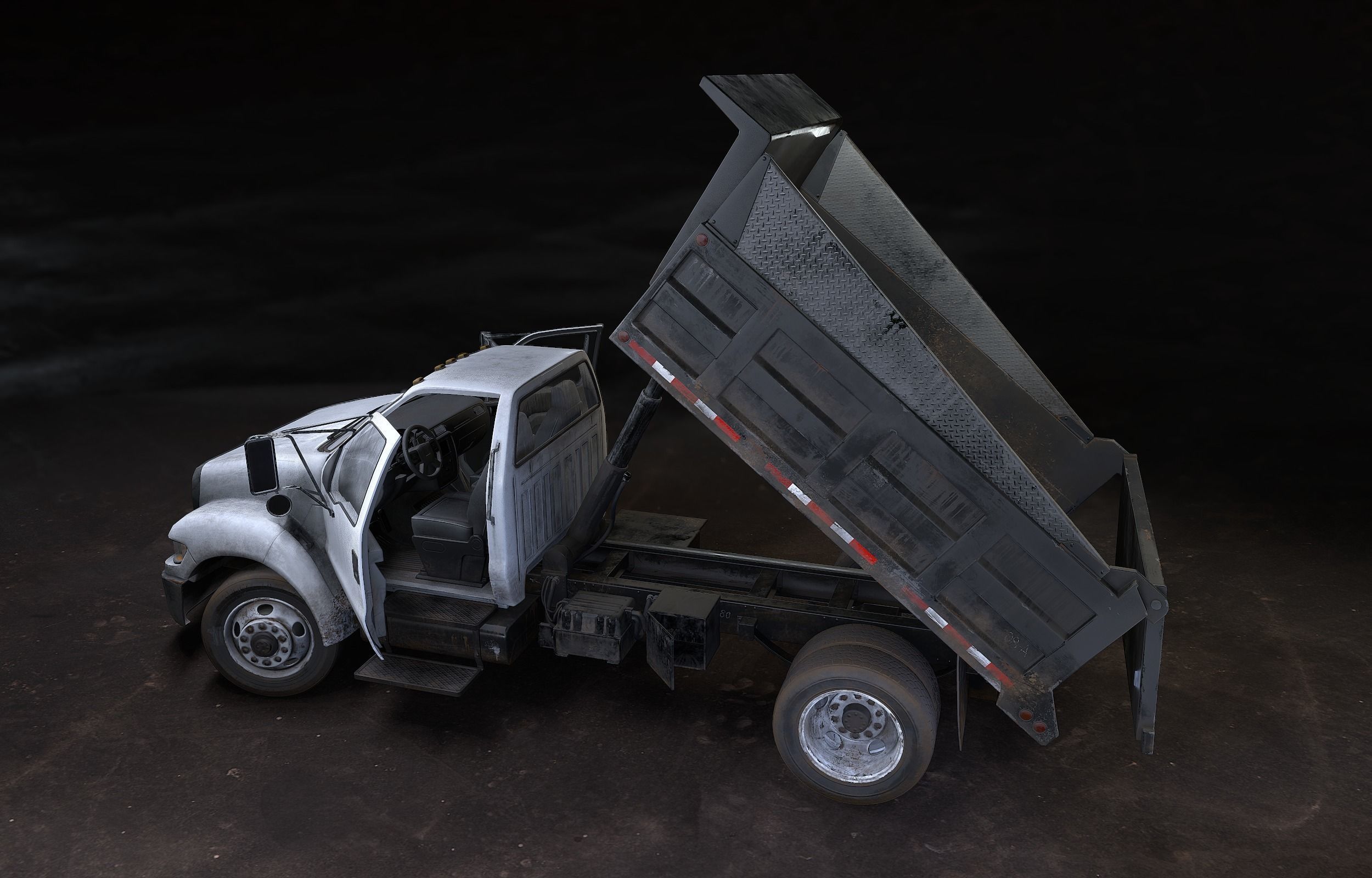 Dump Truck Game Ready PBR Textures Low-poly 3D model_24