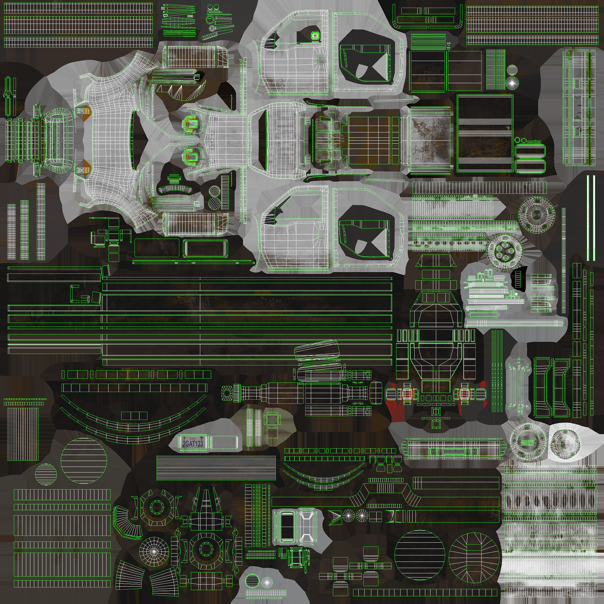 Dump Truck Game Ready PBR Textures Low-poly 3D model_29