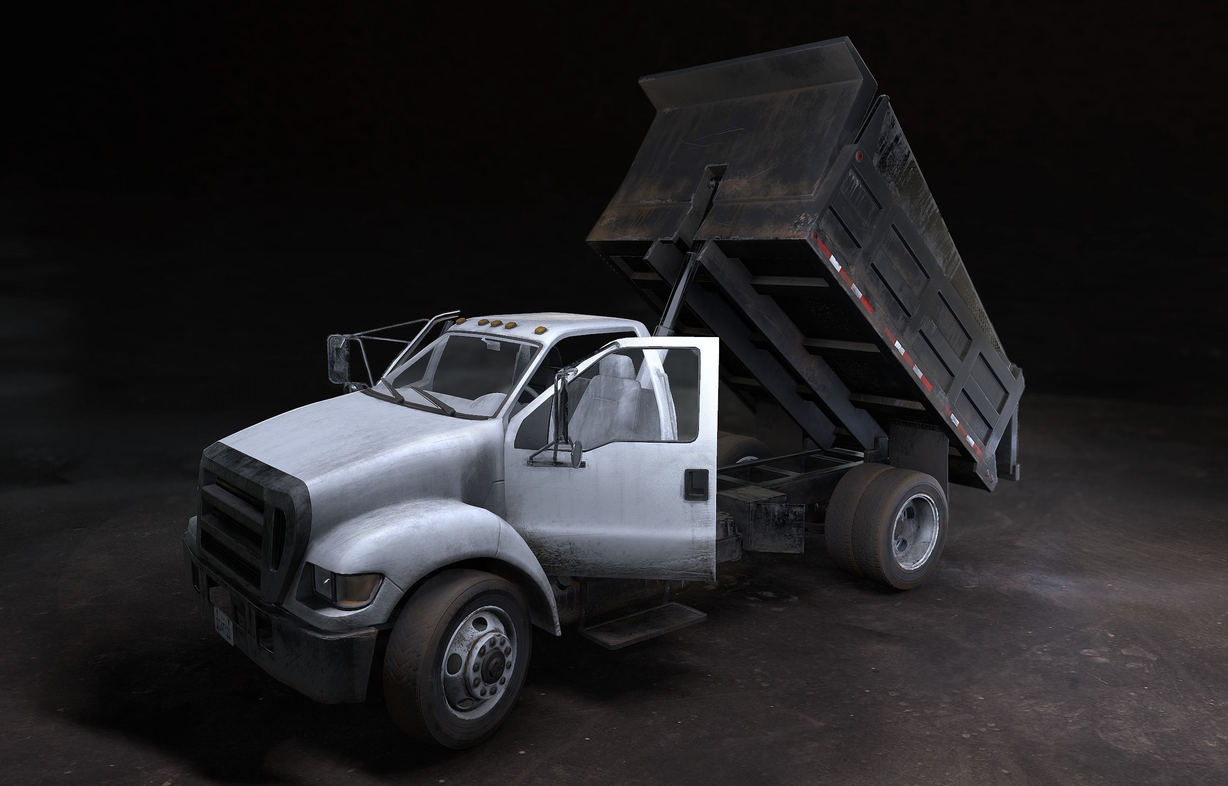 Dump Truck Game Ready PBR Textures Low-poly 3D model_26