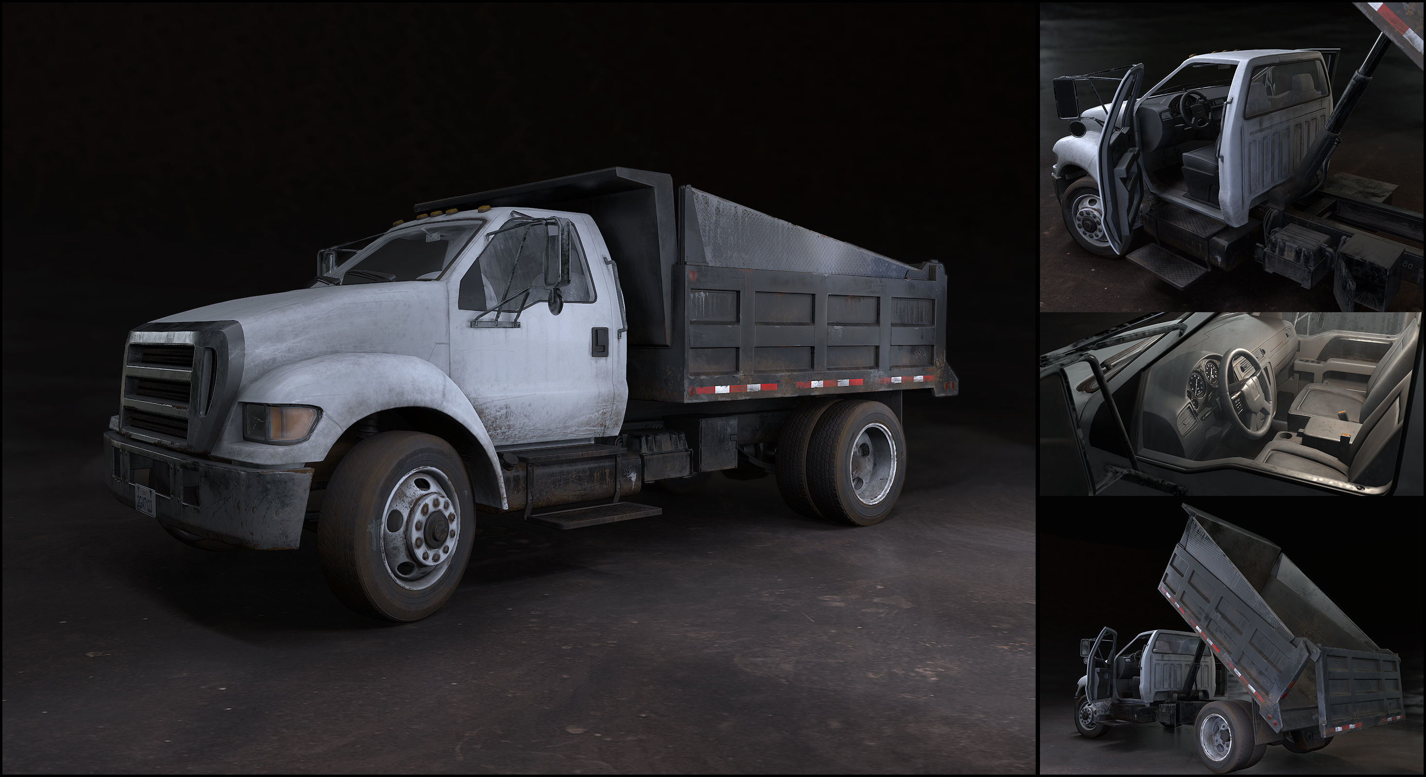 Dump Truck Game Ready PBR Textures Low-poly 3D model_1