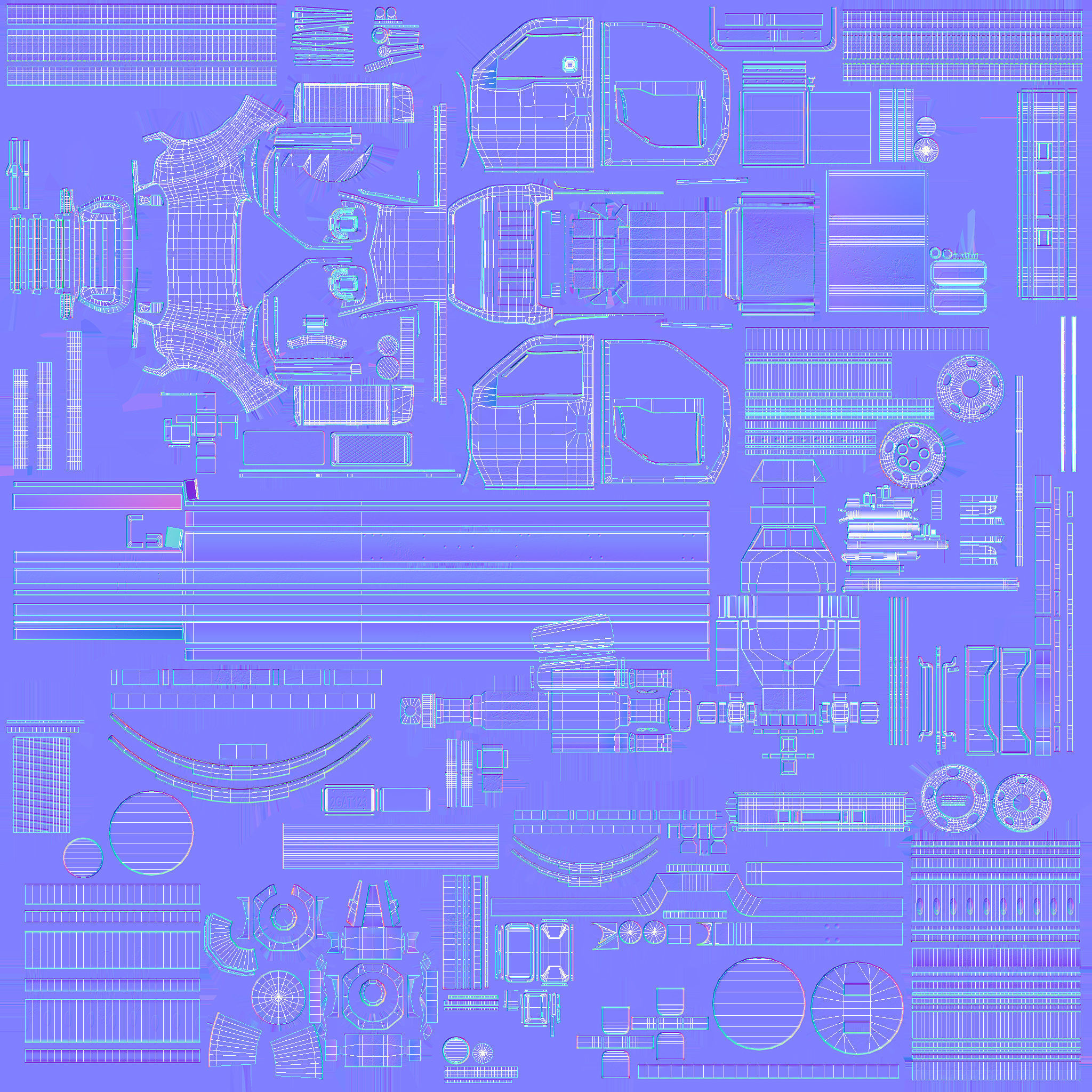 Dump Truck Game Ready PBR Textures Low-poly 3D model_28