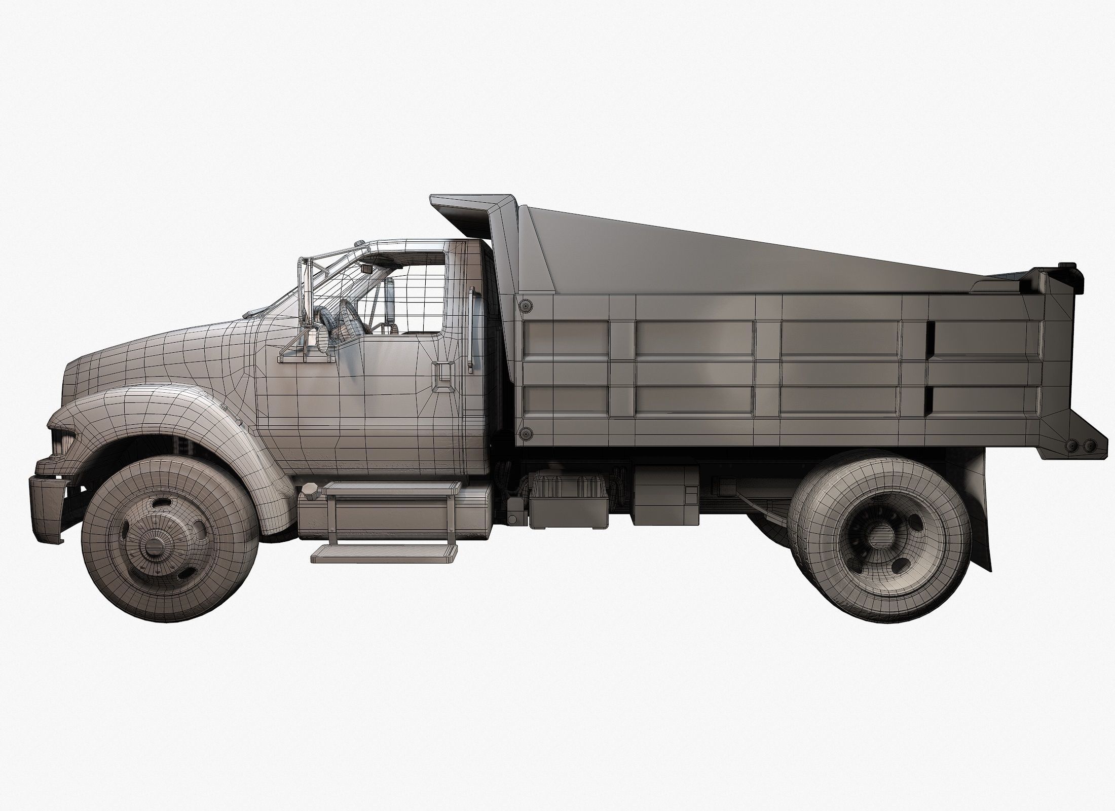 Dump Truck Game Ready PBR Textures Low-poly 3D model_11