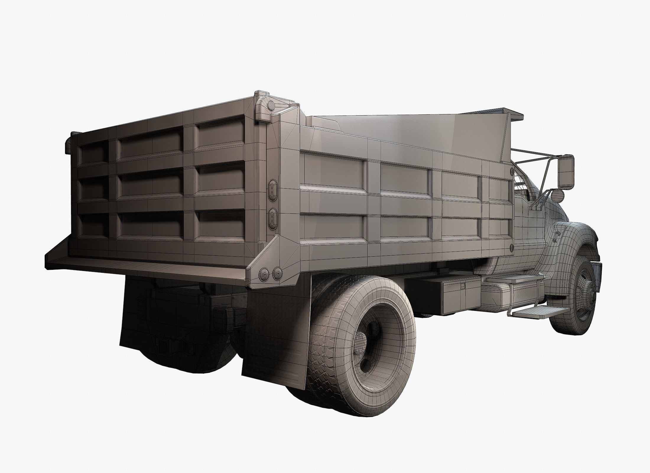 Dump Truck Game Ready PBR Textures Low-poly 3D model_17
