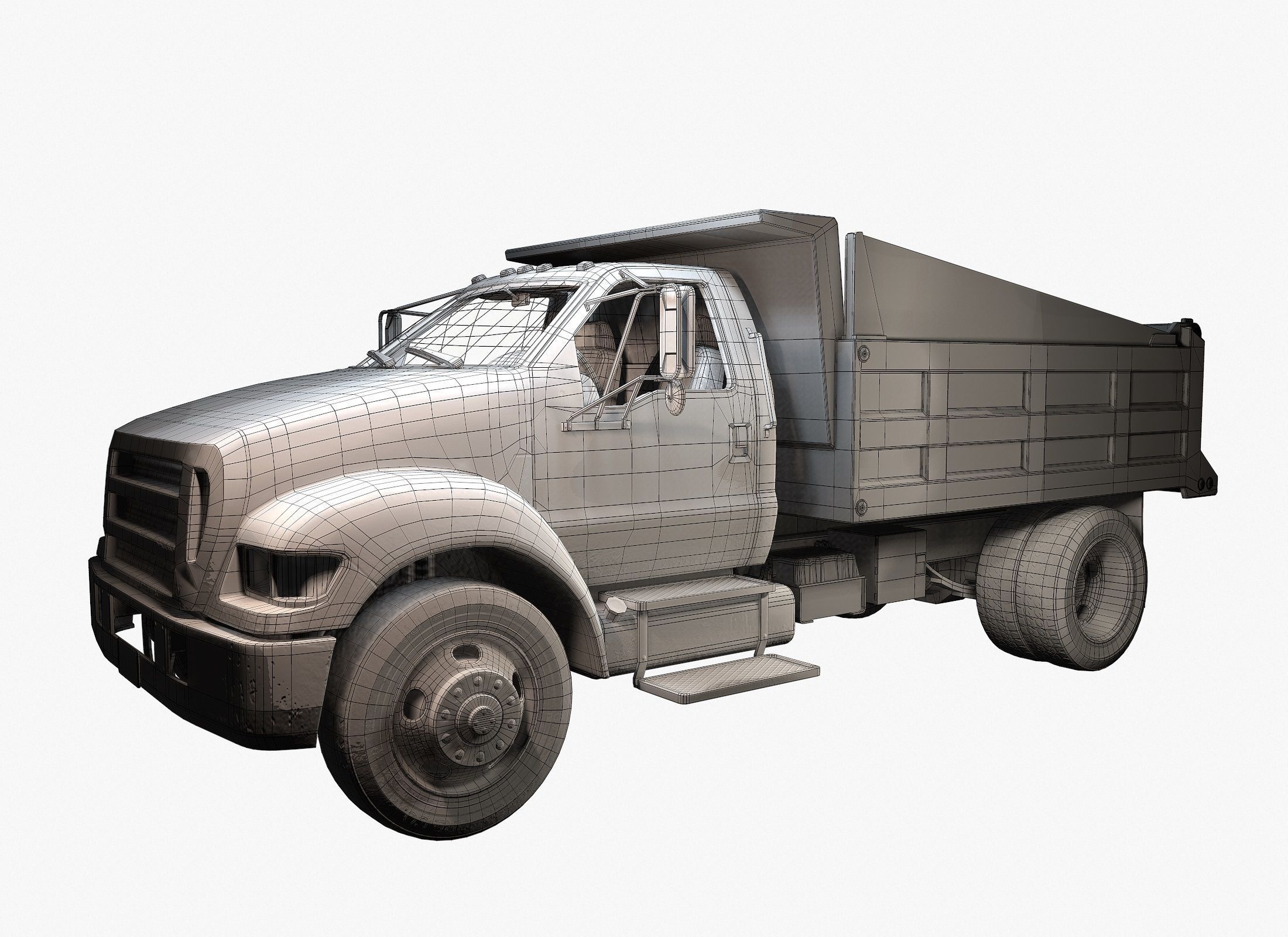 Dump Truck Game Ready PBR Textures Low-poly 3D model_9