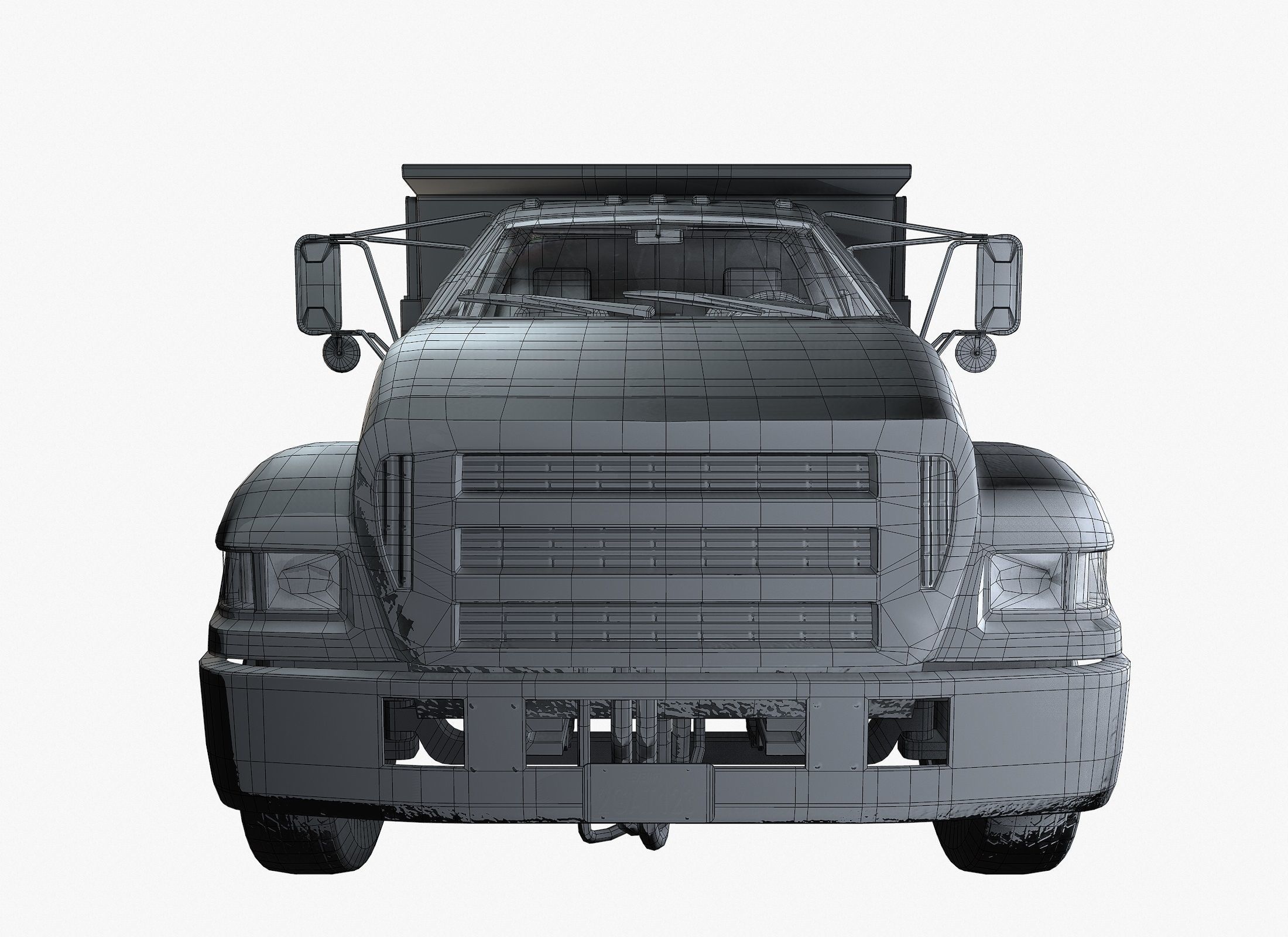 Dump Truck Game Ready PBR Textures Low-poly 3D model_7