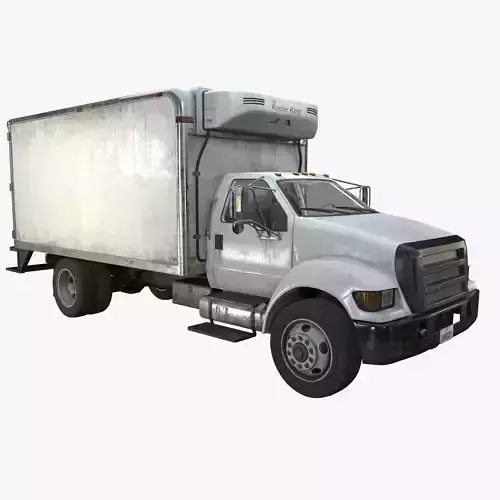 Refrigerator Truck Game Ready PBR Textures Low-poly 3D model