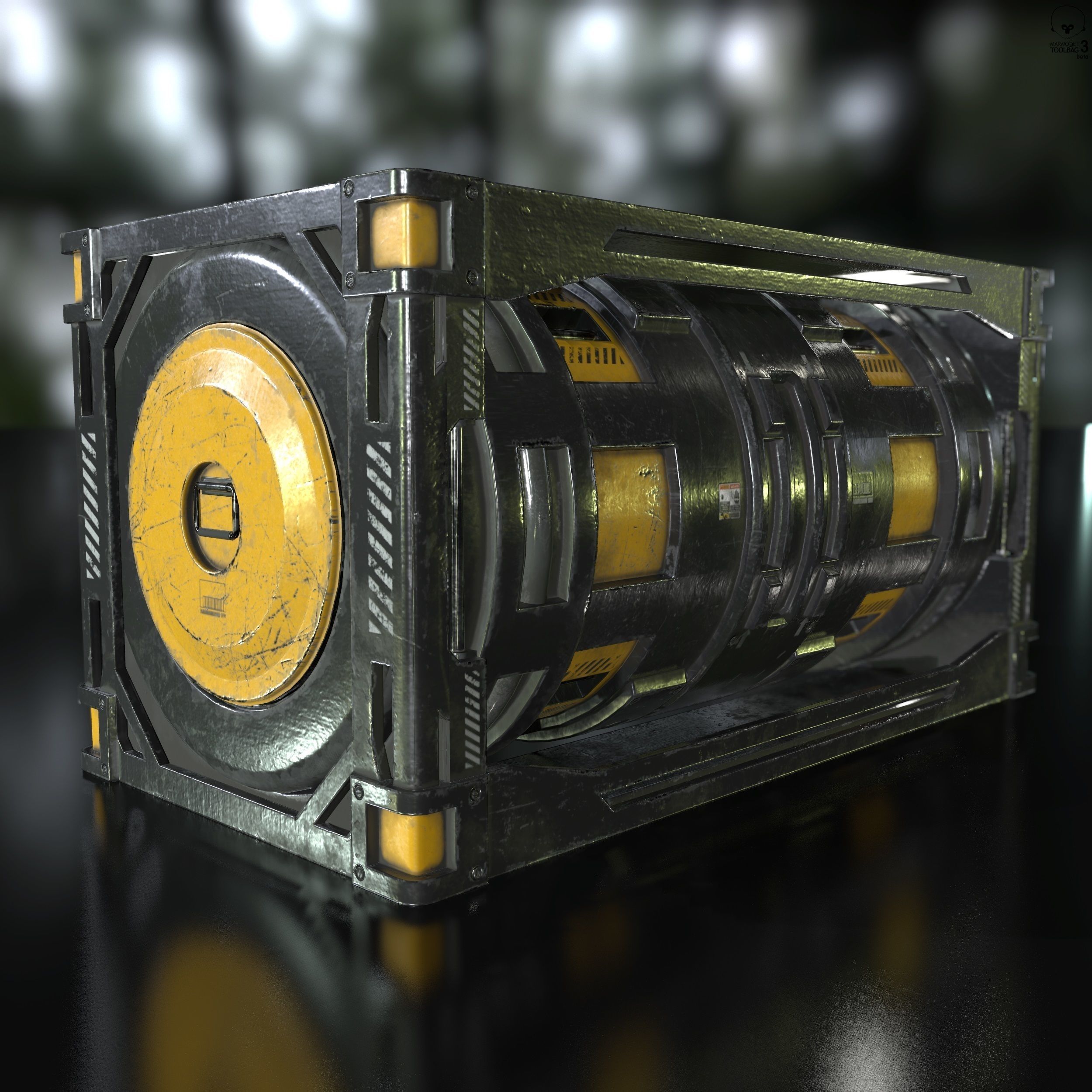 Sci-Fi Industrial Crate Collection Game Ready PBR Textures Low-poly 3D model_59