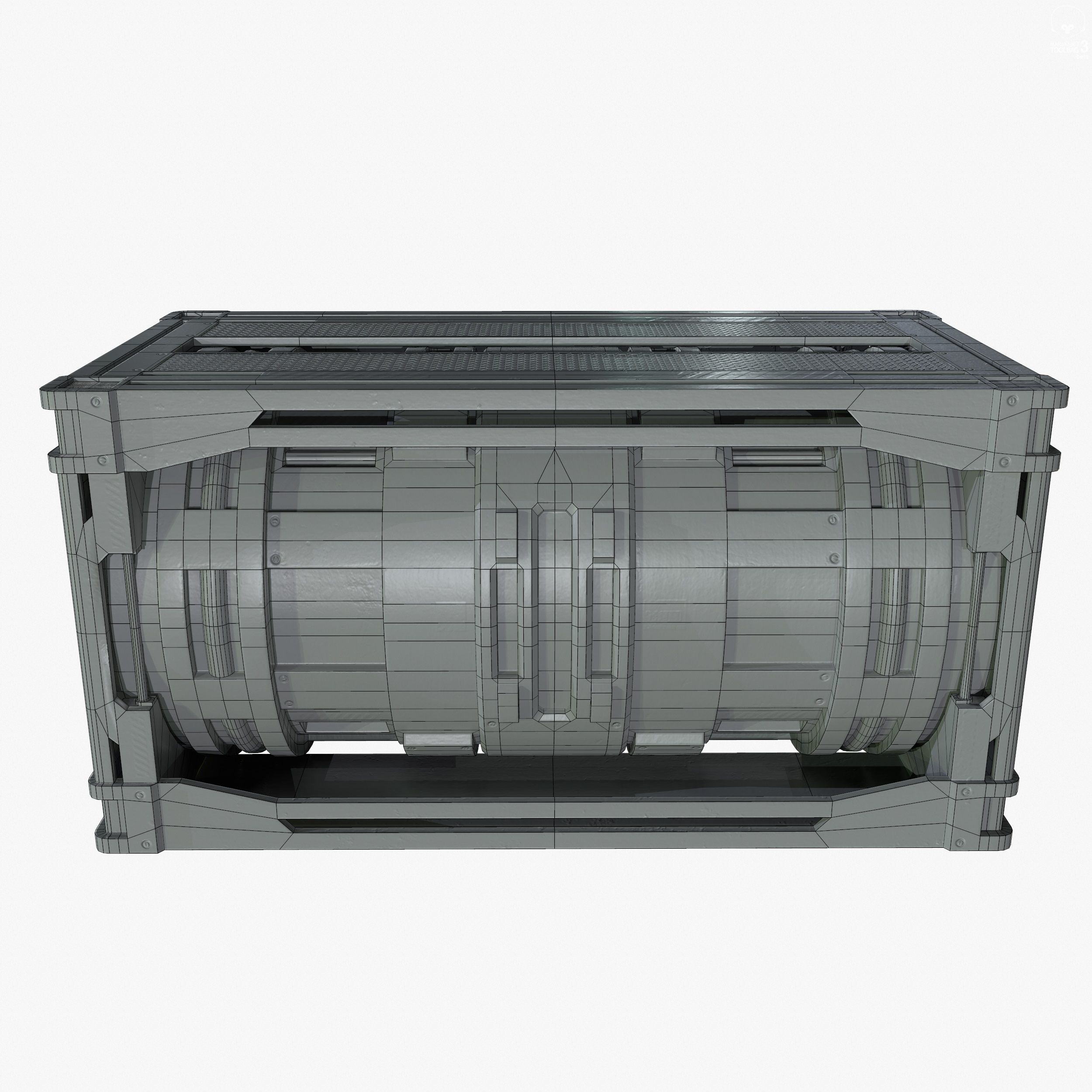 Sci-Fi Industrial Crate Collection Game Ready PBR Textures Low-poly 3D model_67