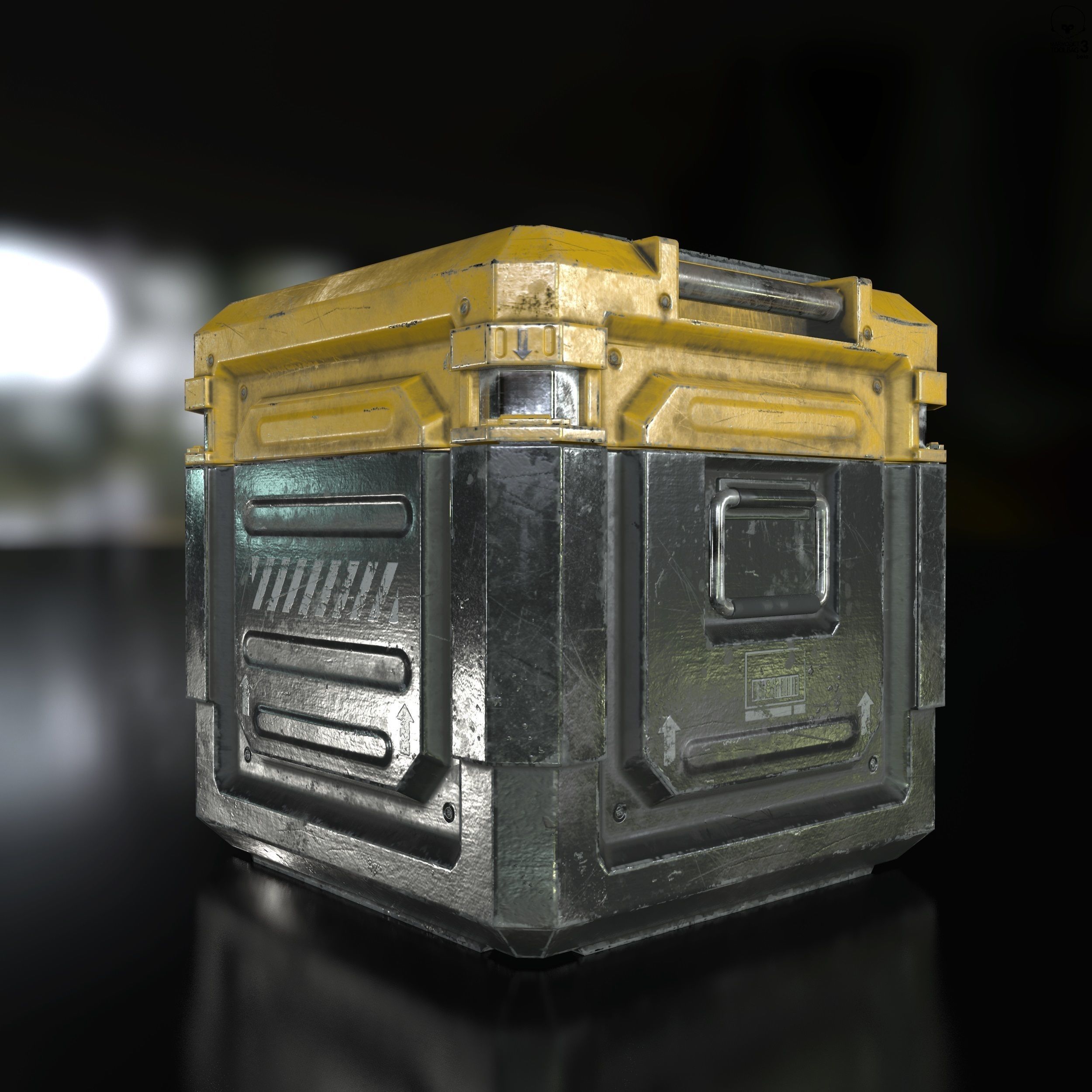 Sci-Fi Industrial Crate Collection Game Ready PBR Textures Low-poly 3D model_3