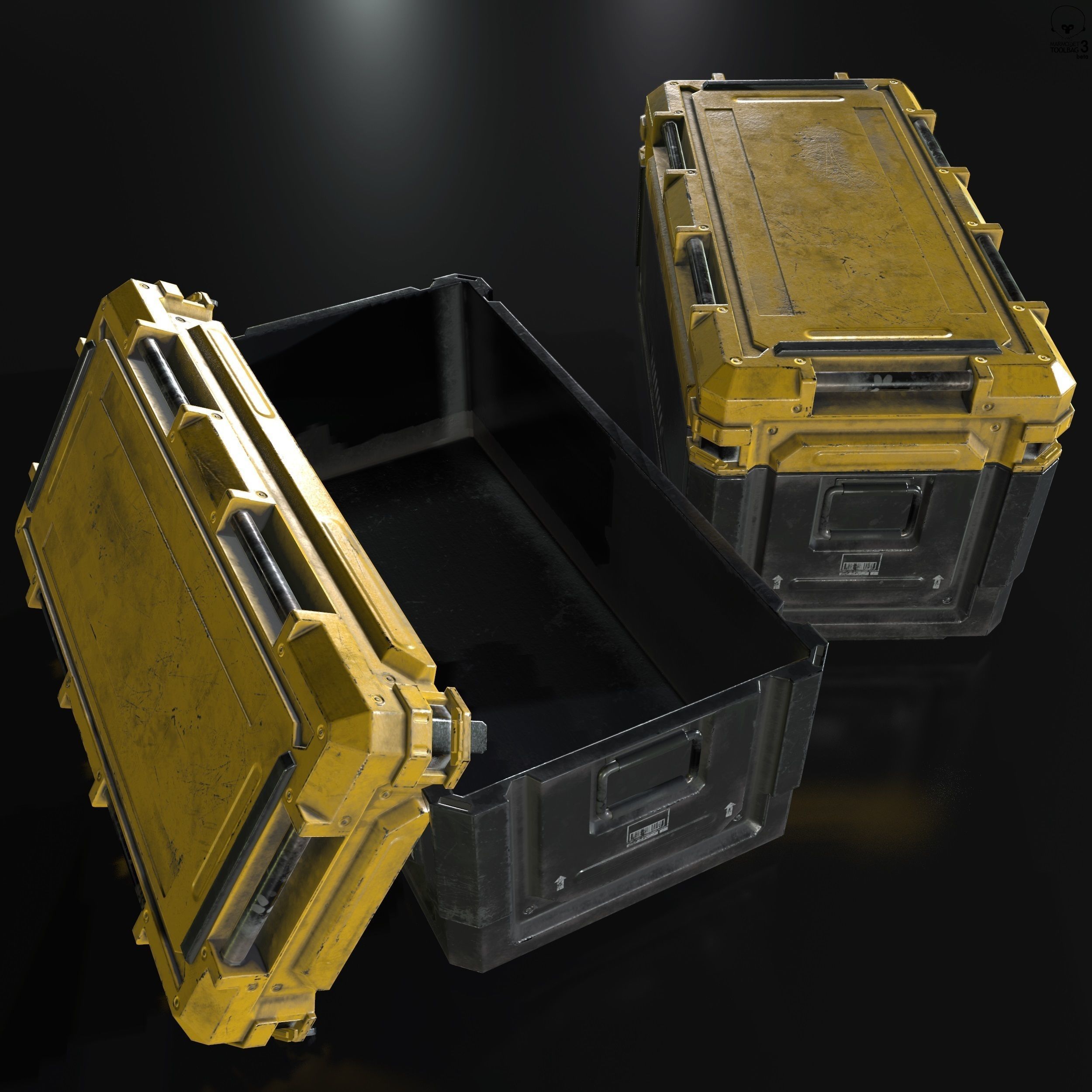 Sci-Fi Industrial Crate Collection Game Ready PBR Textures Low-poly 3D model_28