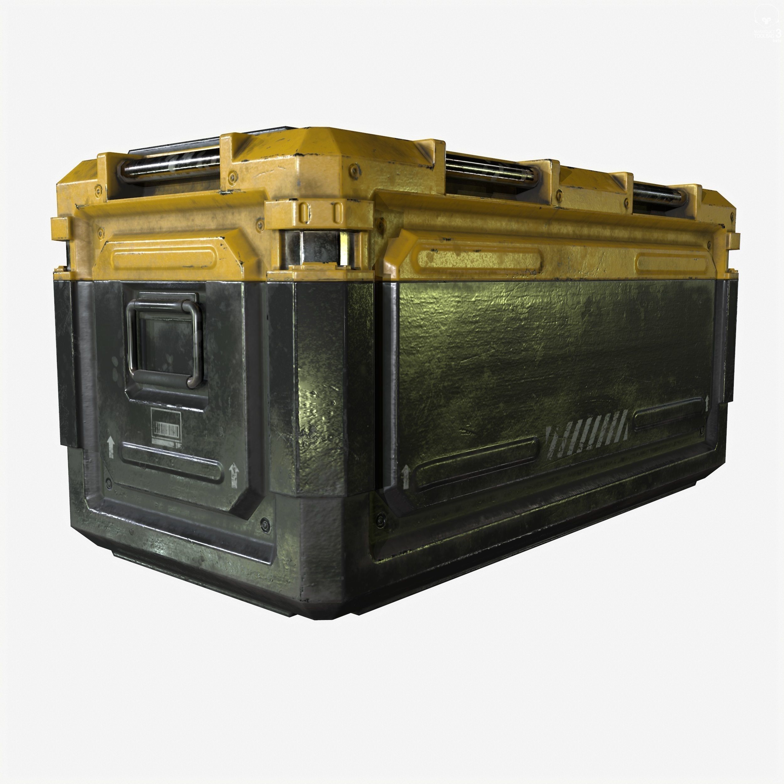 Sci-Fi Industrial Crate Collection Game Ready PBR Textures Low-poly 3D model_16