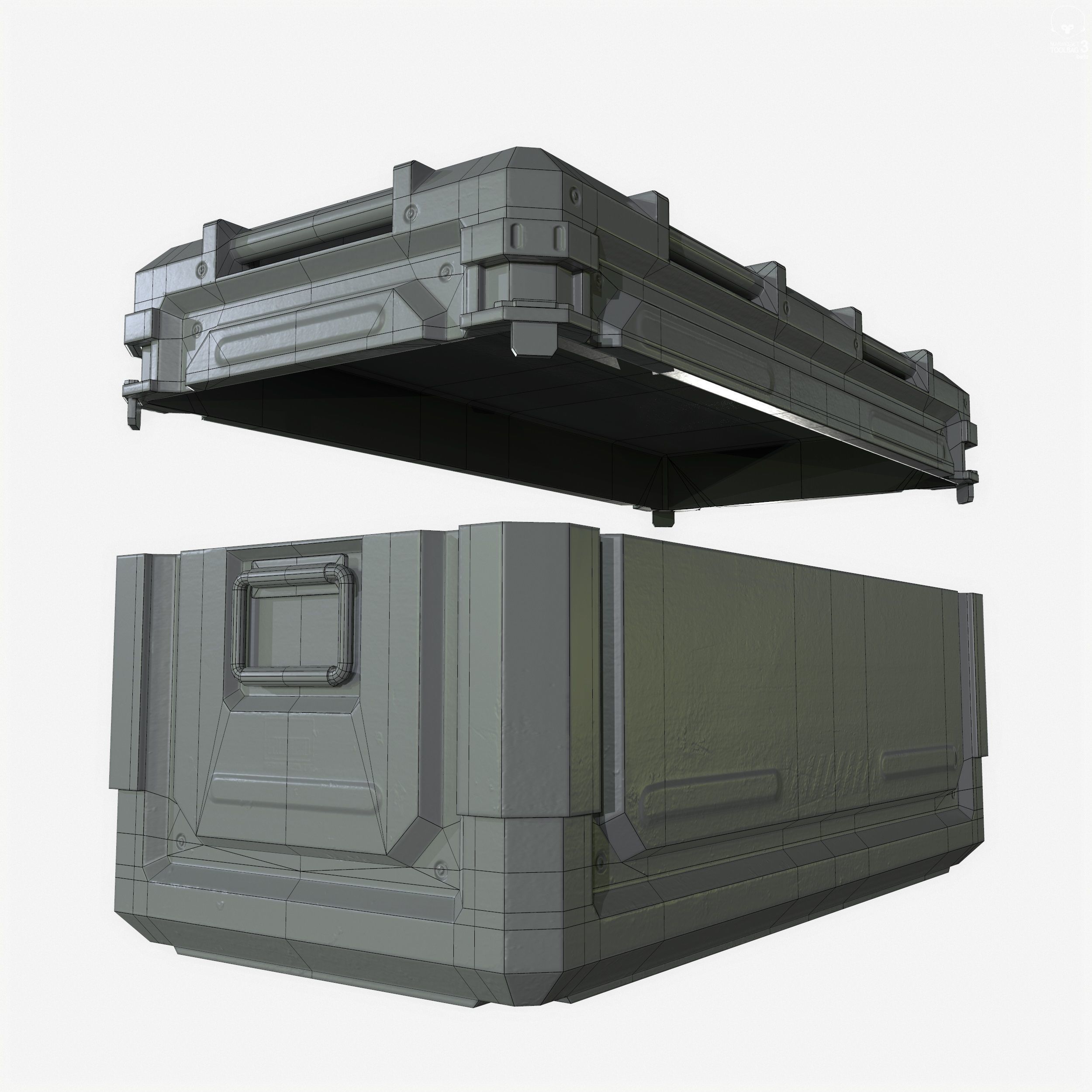 Sci-Fi Industrial Crate Collection Game Ready PBR Textures Low-poly 3D model_25