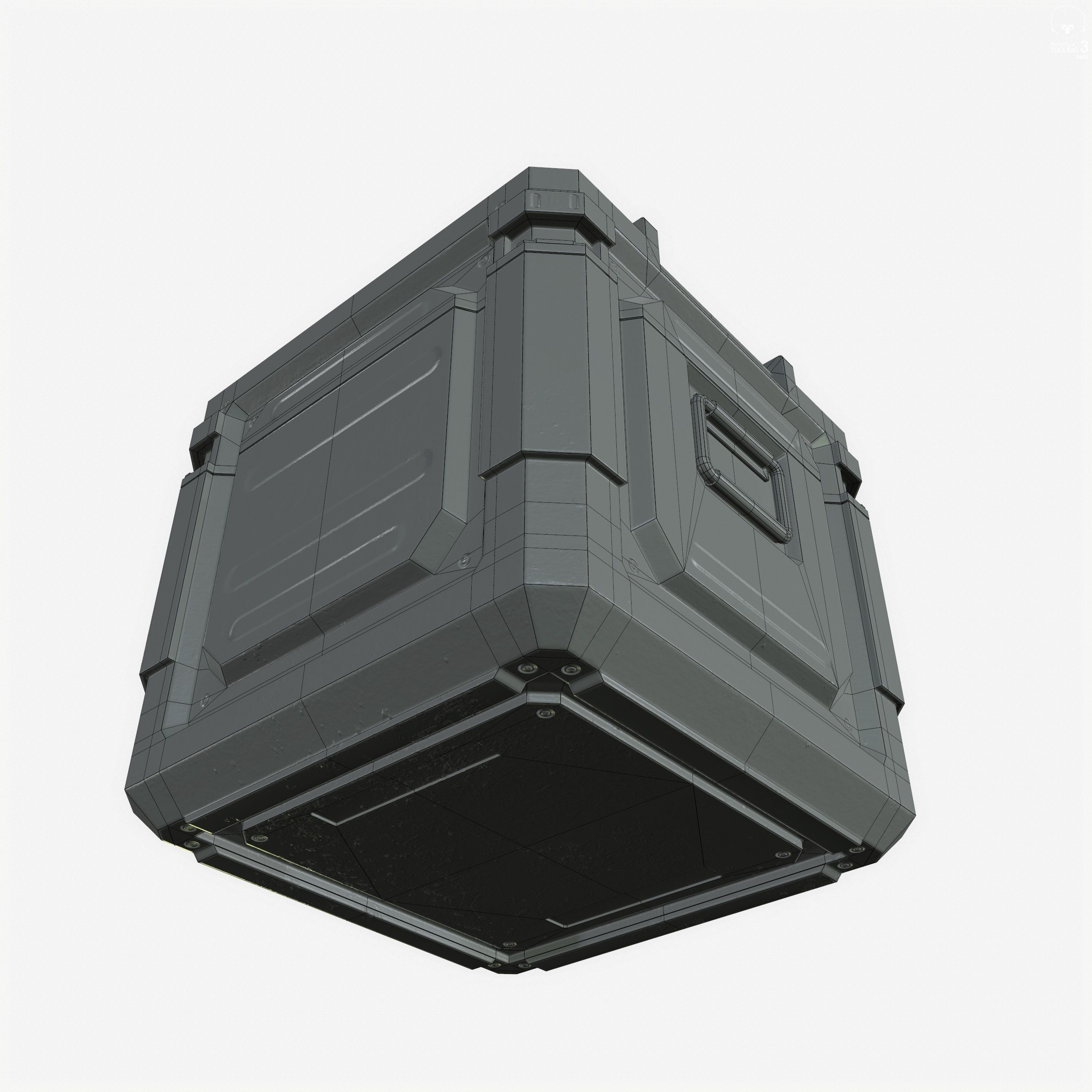 Sci-Fi Industrial Crate Collection Game Ready PBR Textures Low-poly 3D model_9