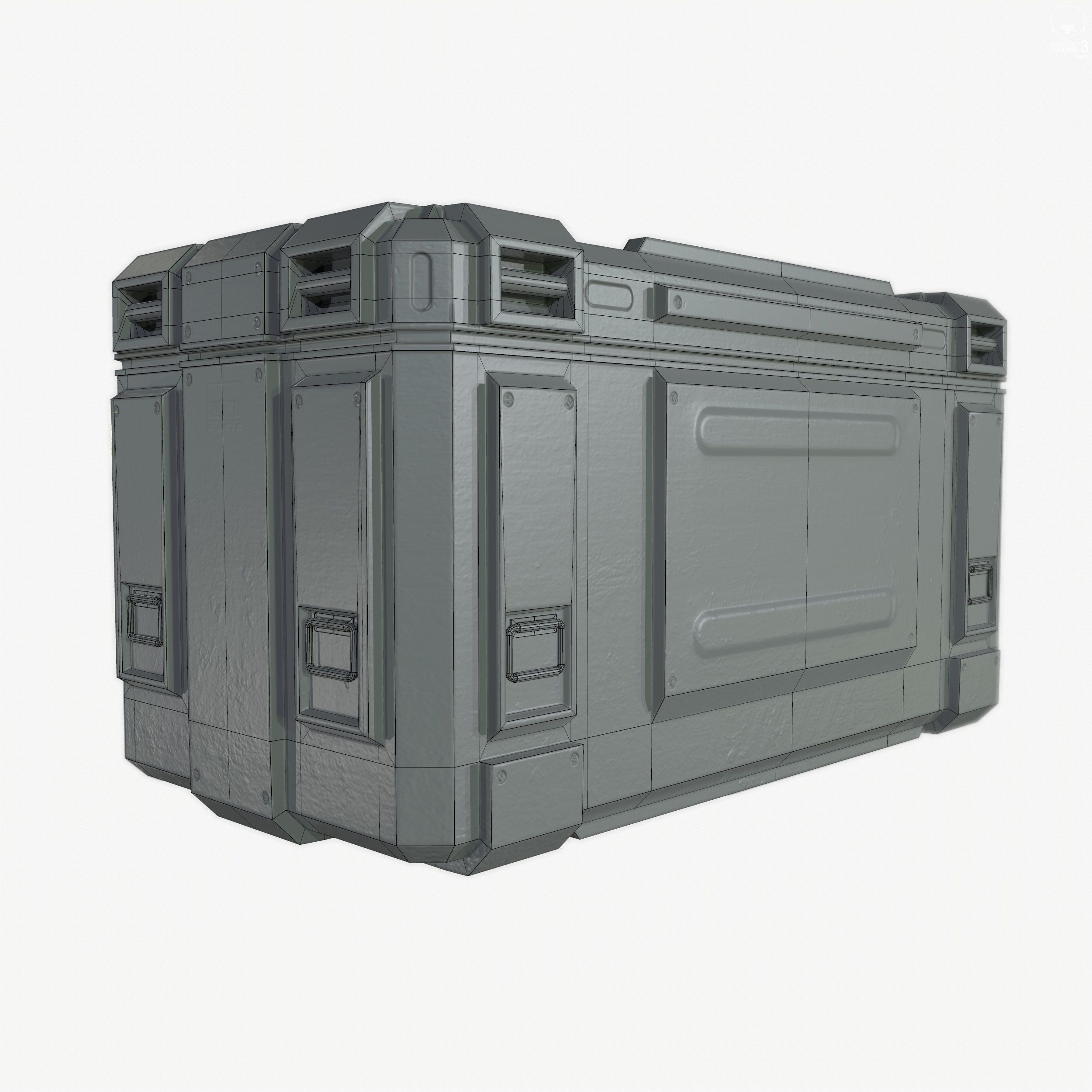 Sci-Fi Industrial Crate Collection Game Ready PBR Textures Low-poly 3D model_31