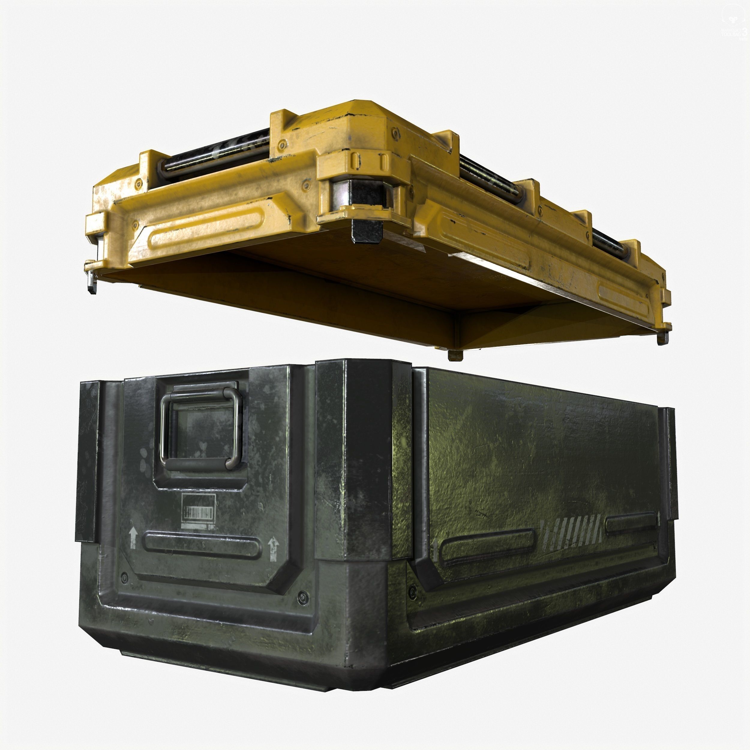 Sci-Fi Industrial Crate Collection Game Ready PBR Textures Low-poly 3D model_24