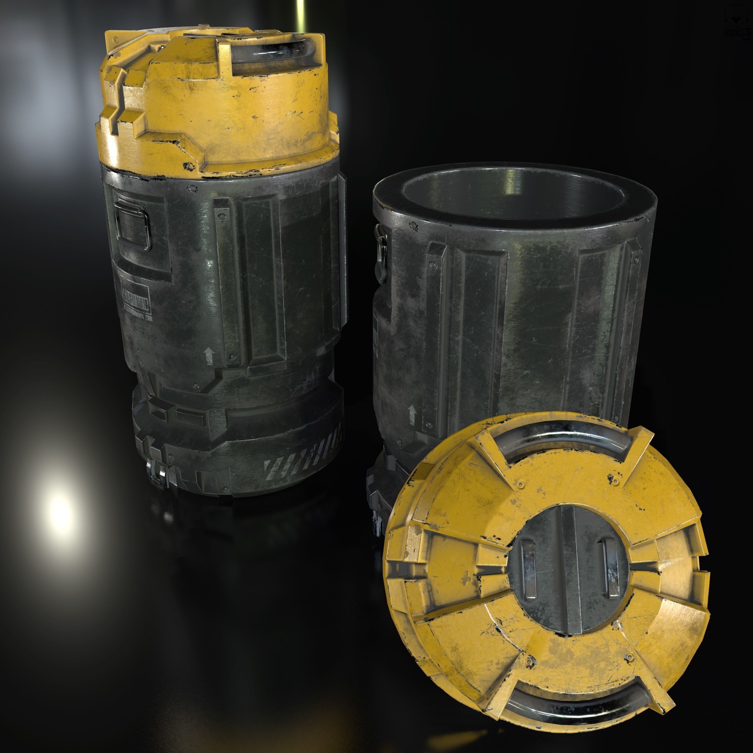 Sci-Fi Industrial Crate Collection Game Ready PBR Textures Low-poly 3D model_56