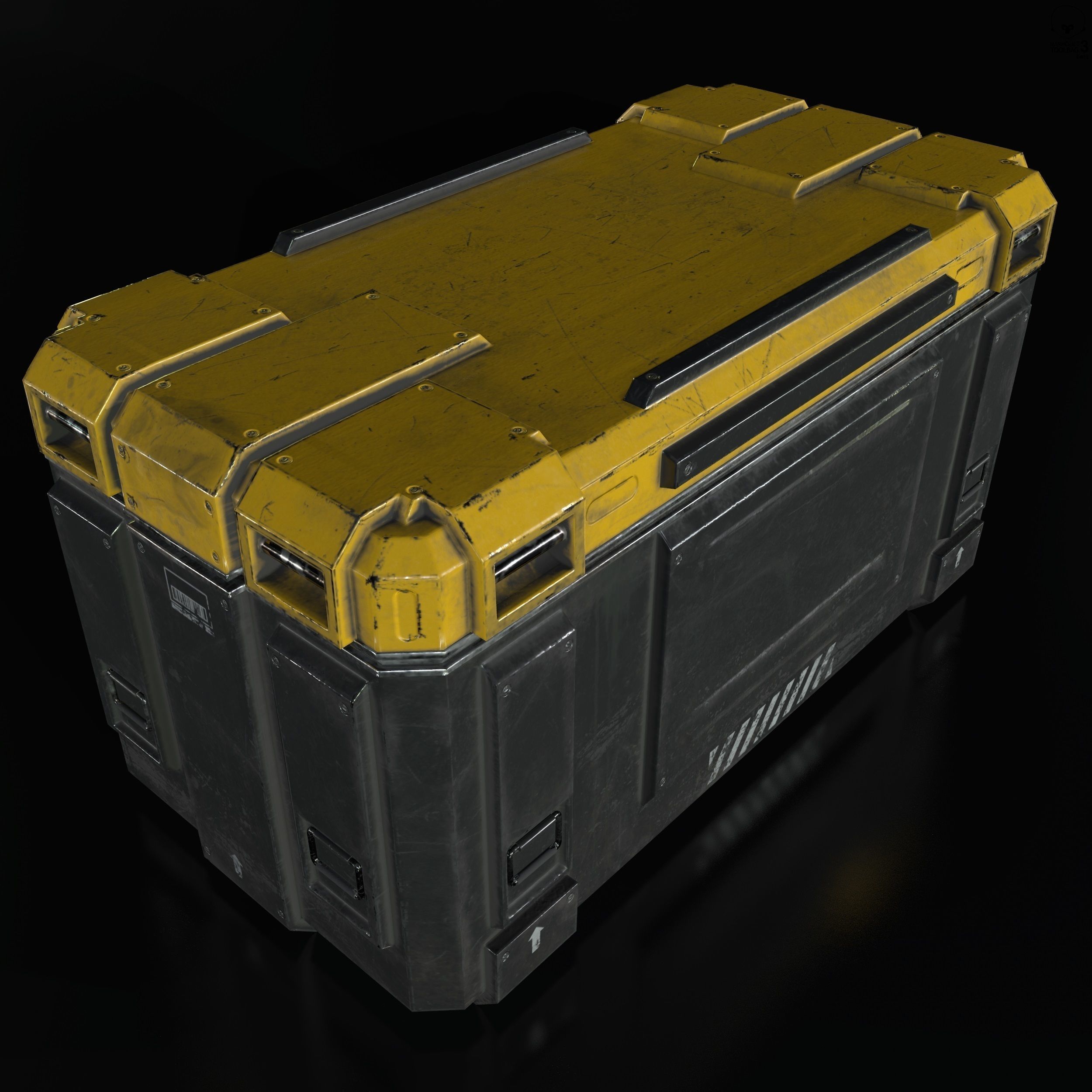 Sci-Fi Industrial Crate Collection Game Ready PBR Textures Low-poly 3D model_33