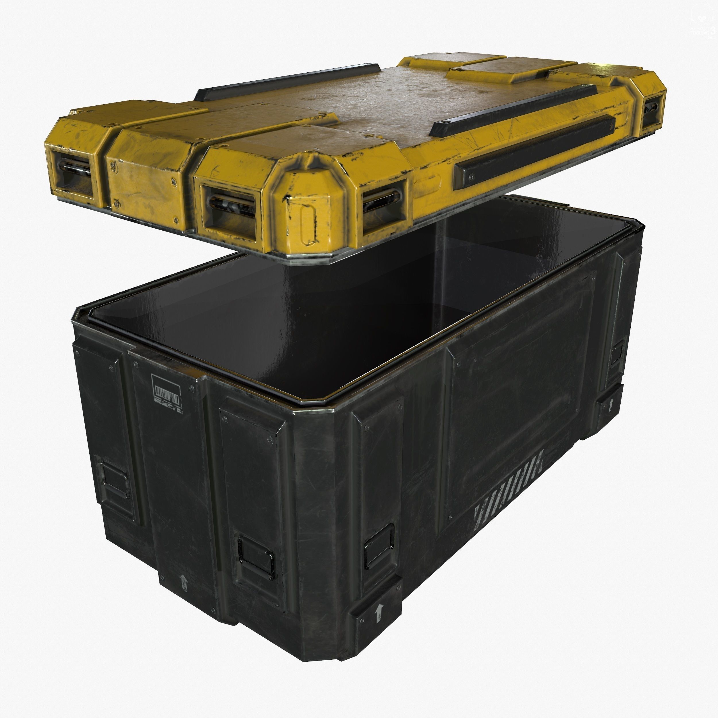Sci-Fi Industrial Crate Collection Game Ready PBR Textures Low-poly 3D model_37