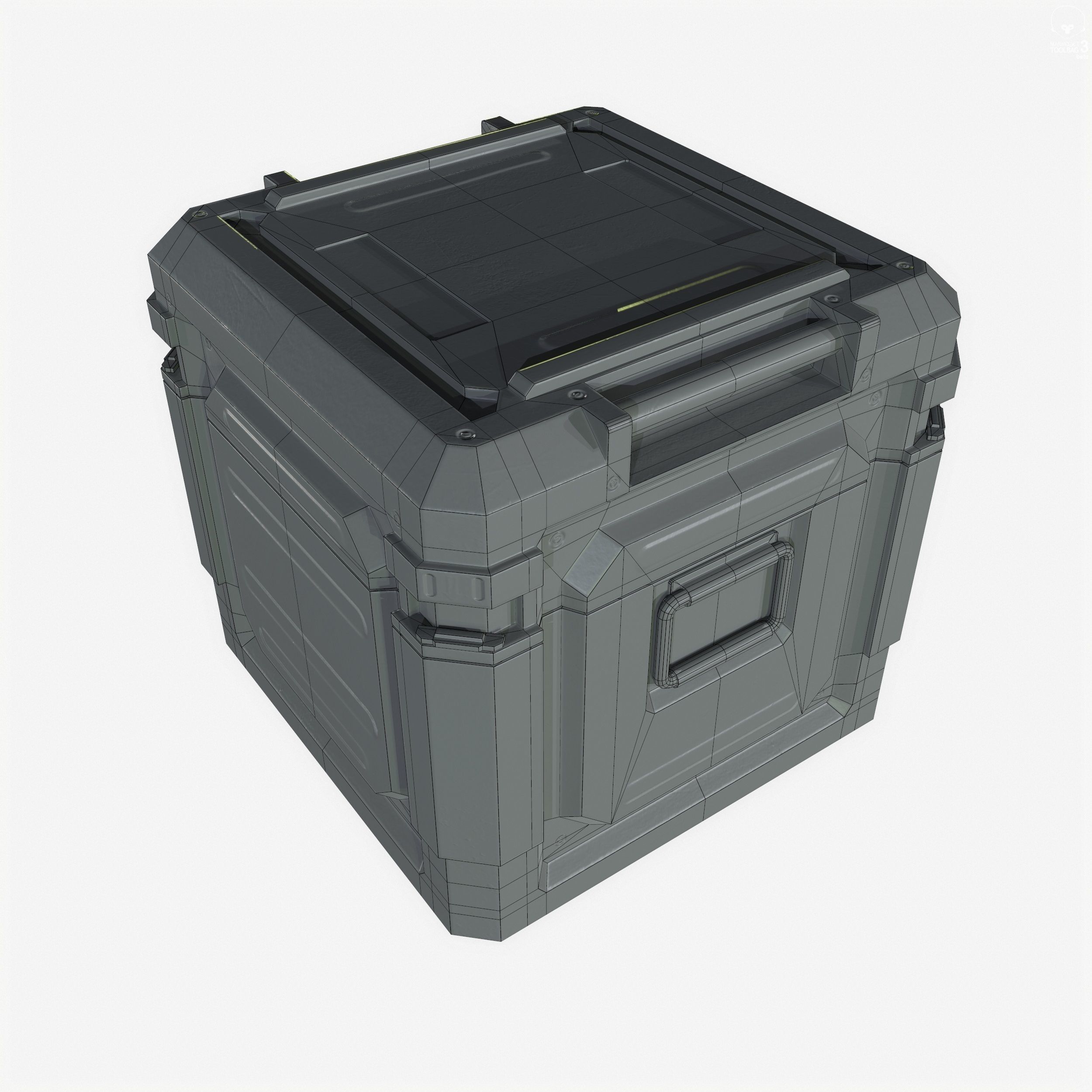 Sci-Fi Industrial Crate Collection Game Ready PBR Textures Low-poly 3D model_7