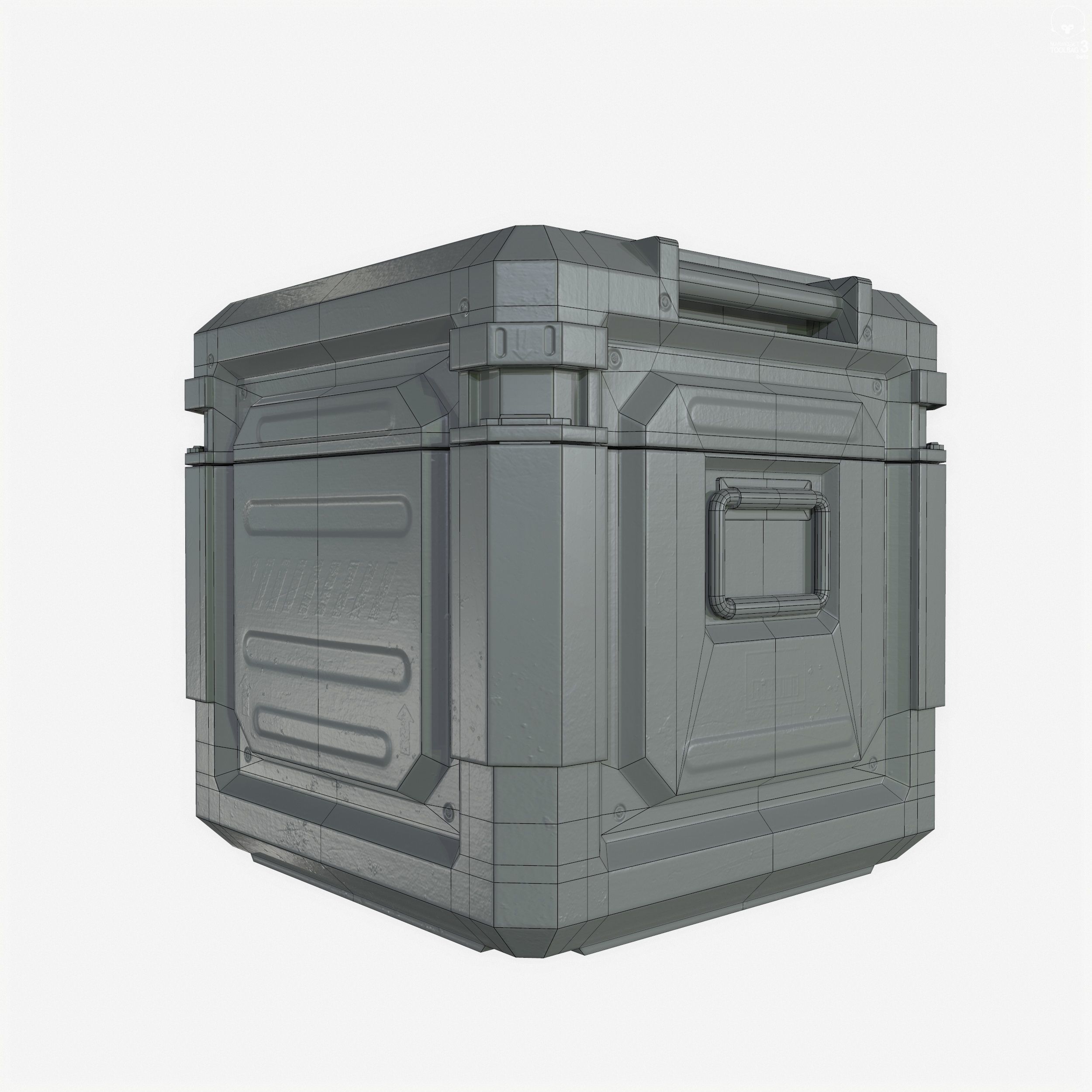 Sci-Fi Industrial Crate Collection Game Ready PBR Textures Low-poly 3D model_4