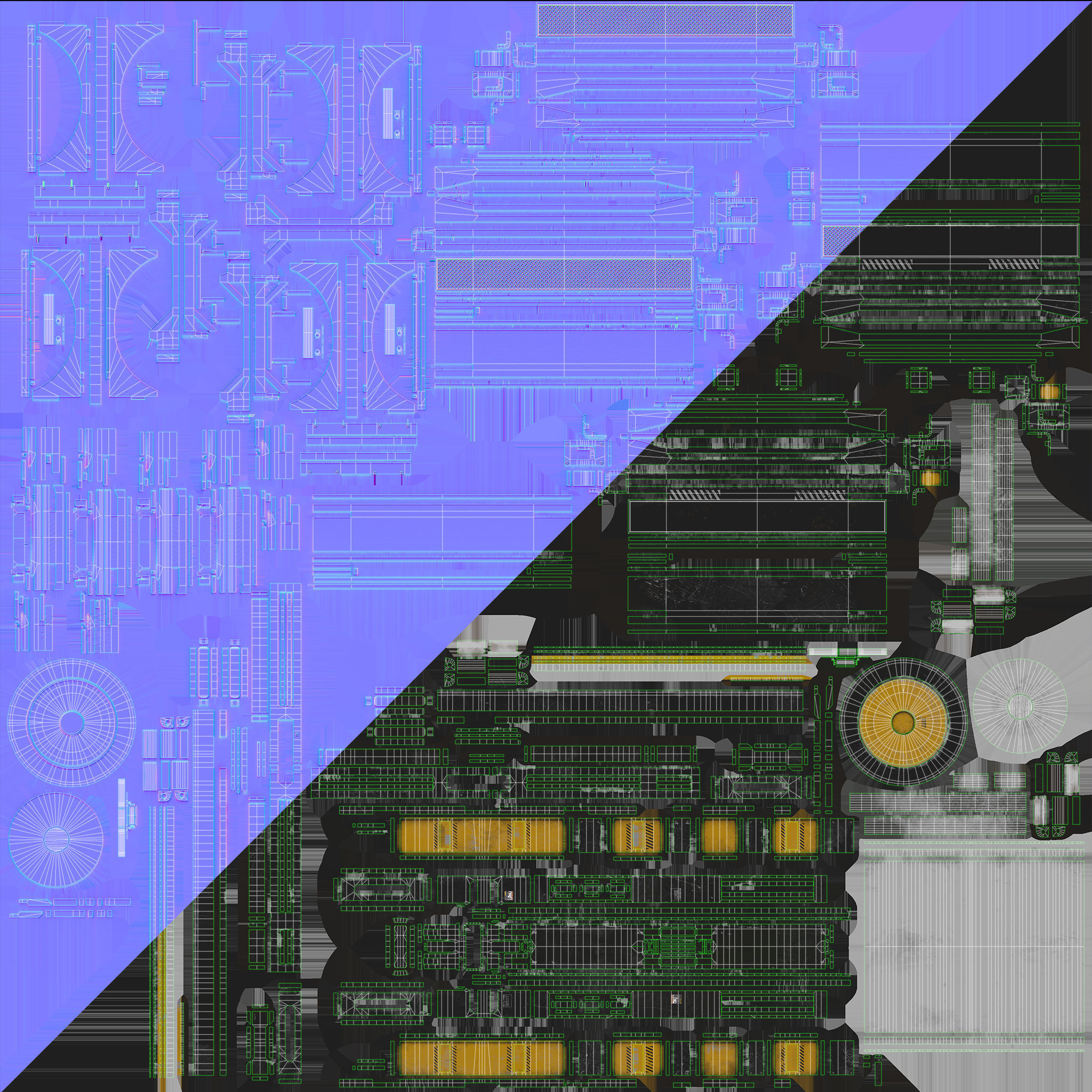 Sci-Fi Industrial Crate Collection Game Ready PBR Textures Low-poly 3D model_71