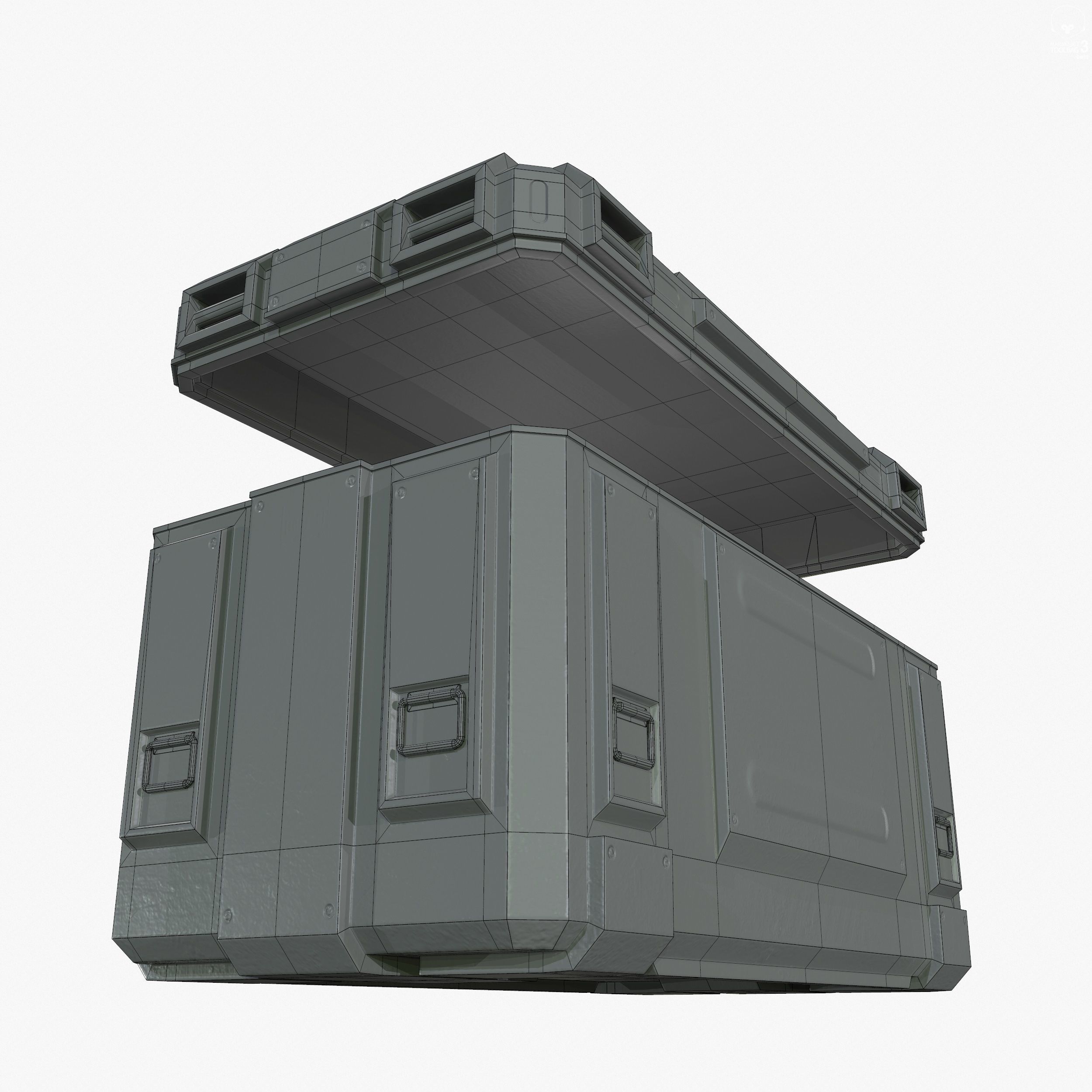 Sci-Fi Industrial Crate Collection Game Ready PBR Textures Low-poly 3D model_40