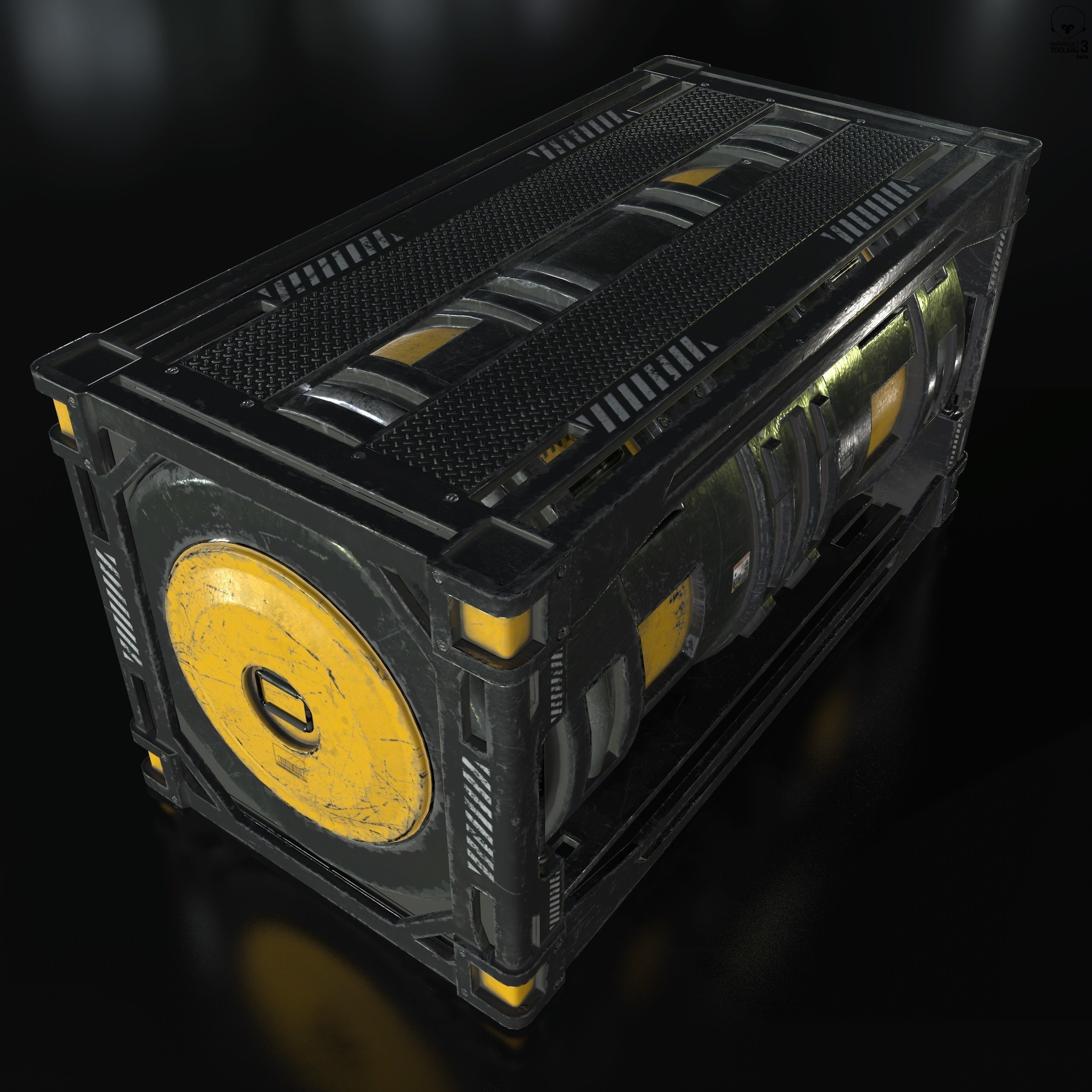 Sci-Fi Industrial Crate Collection Game Ready PBR Textures Low-poly 3D model_62