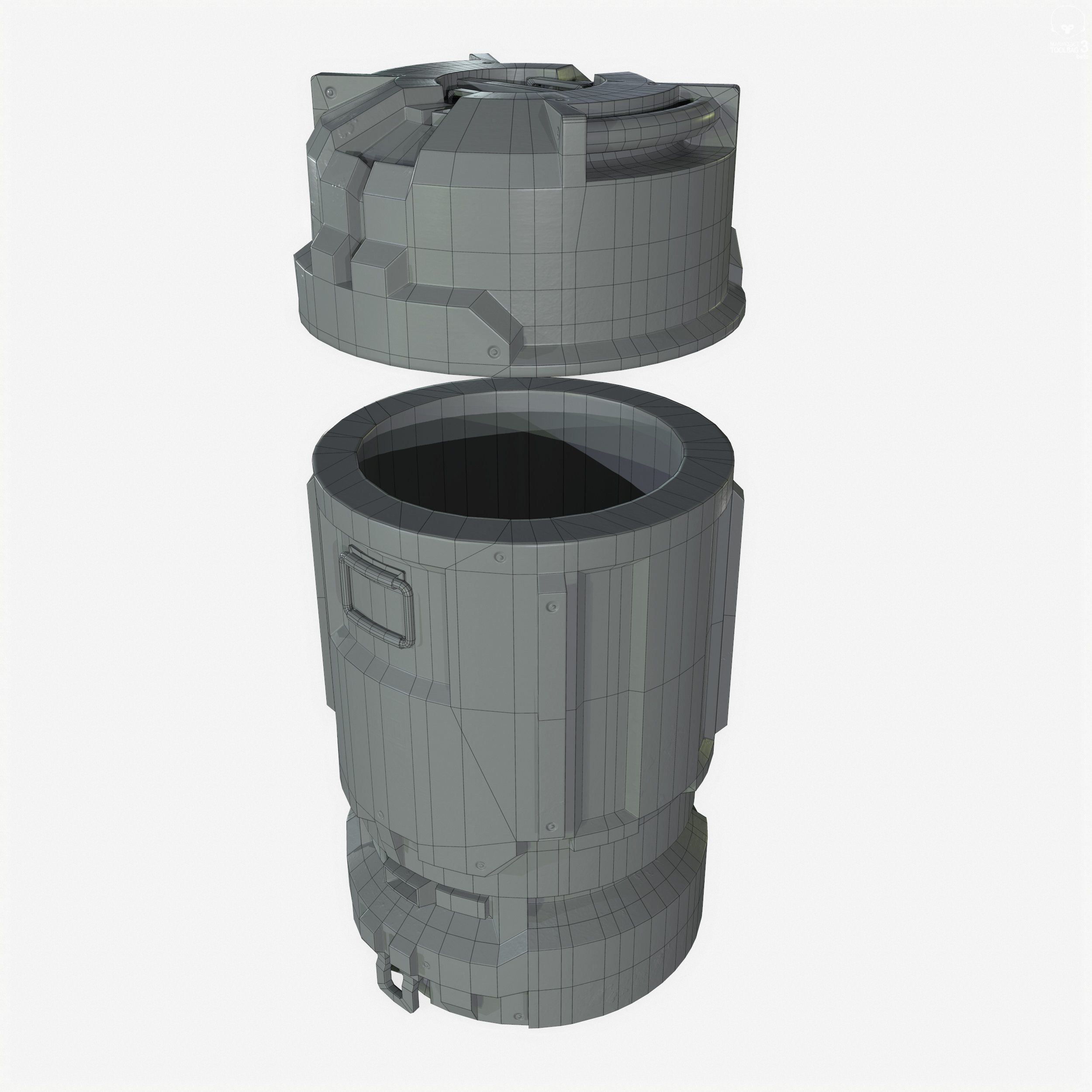 Sci-Fi Industrial Crate Collection Game Ready PBR Textures Low-poly 3D model_53