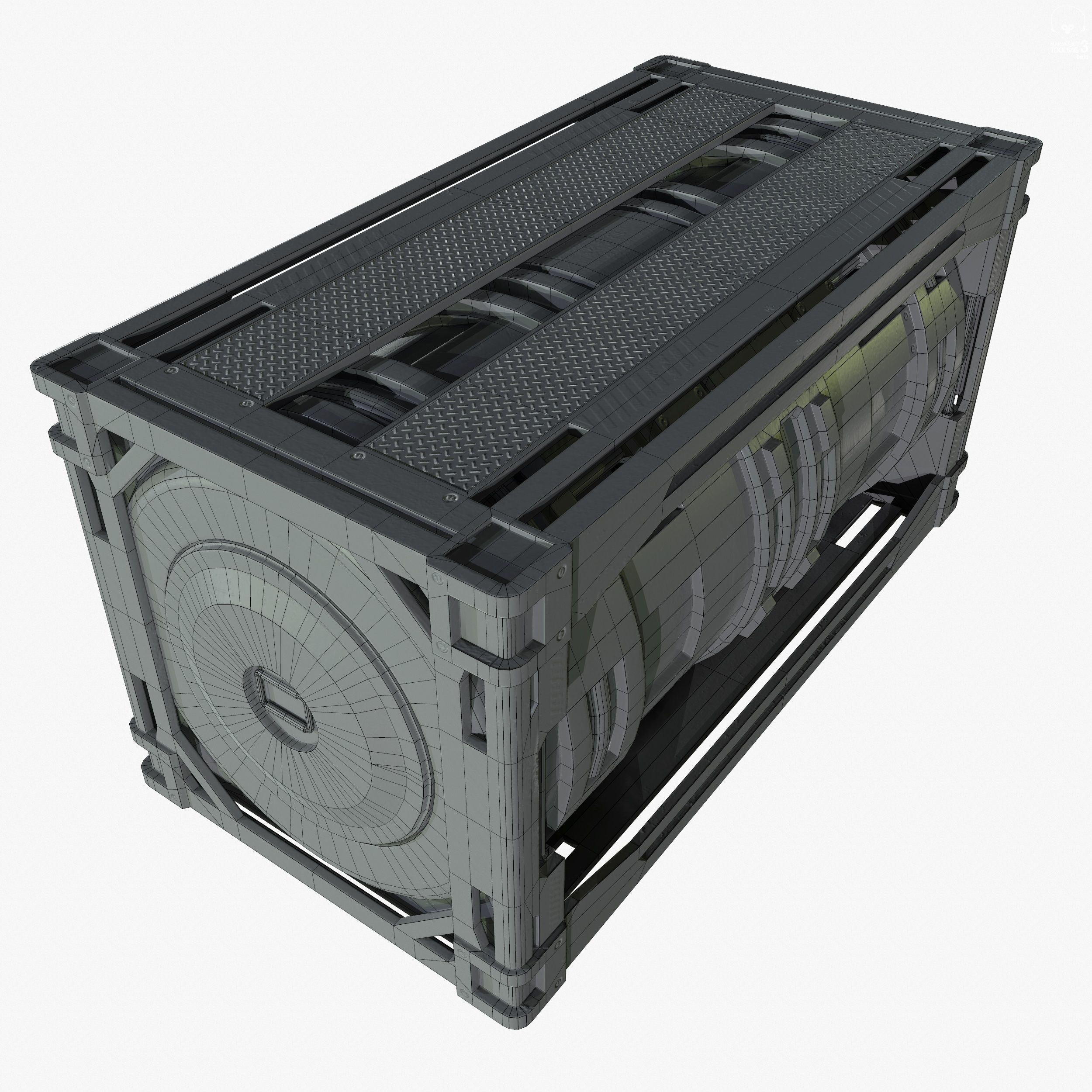 Sci-Fi Industrial Crate Collection Game Ready PBR Textures Low-poly 3D model_63