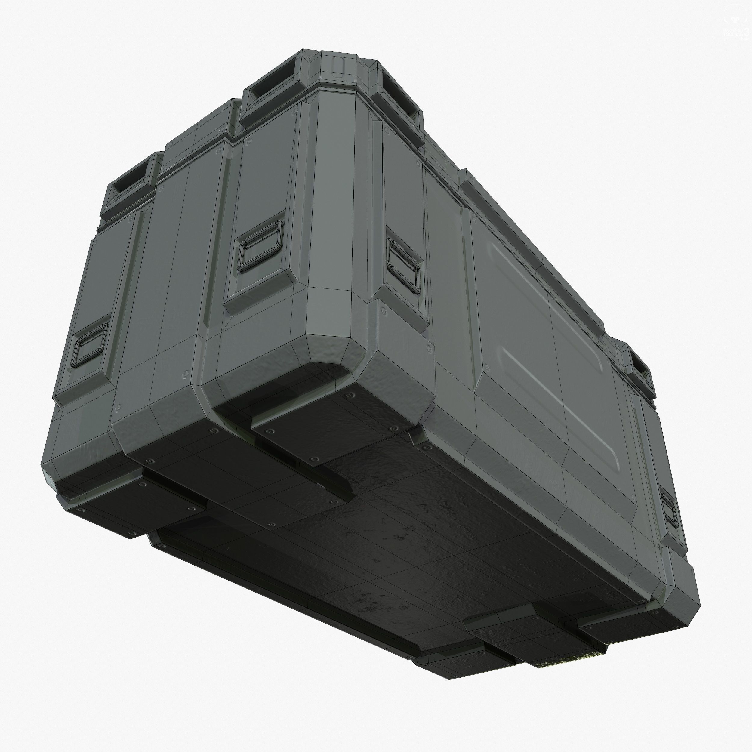Sci-Fi Industrial Crate Collection Game Ready PBR Textures Low-poly 3D model_36