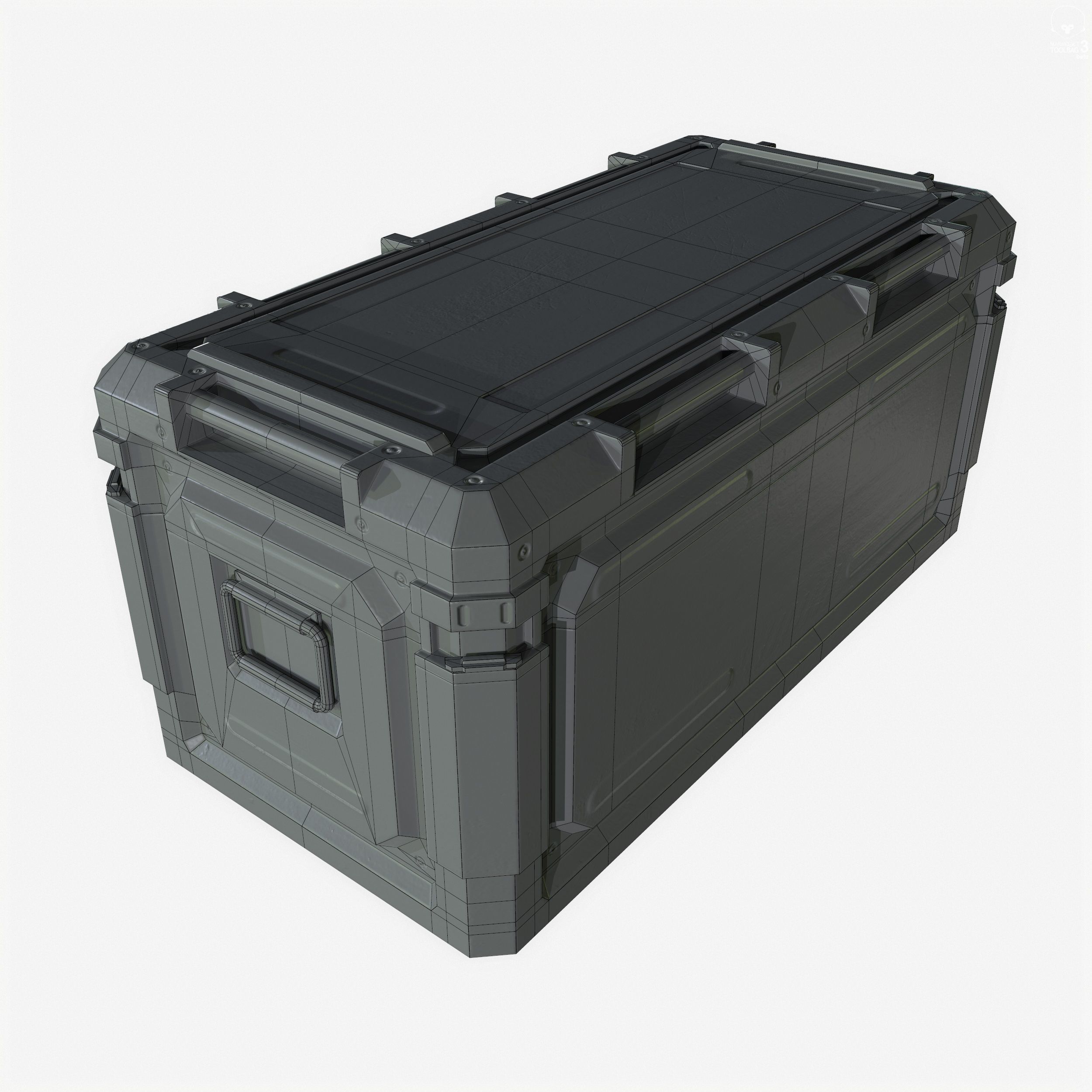 Sci-Fi Industrial Crate Collection Game Ready PBR Textures Low-poly 3D model_21