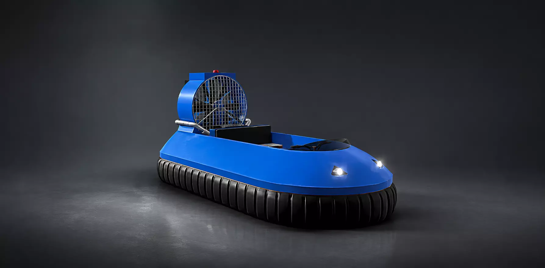 Blue Hovercraft Vehicle Low-poly 3D model