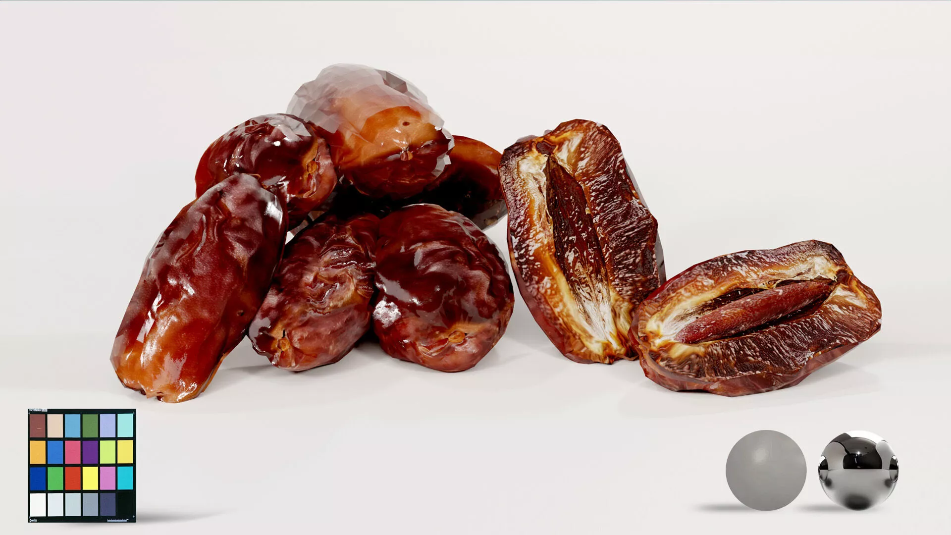 Realistic Dates Fruit 3D Model - High Quality PBR Asset Low-poly 3D model