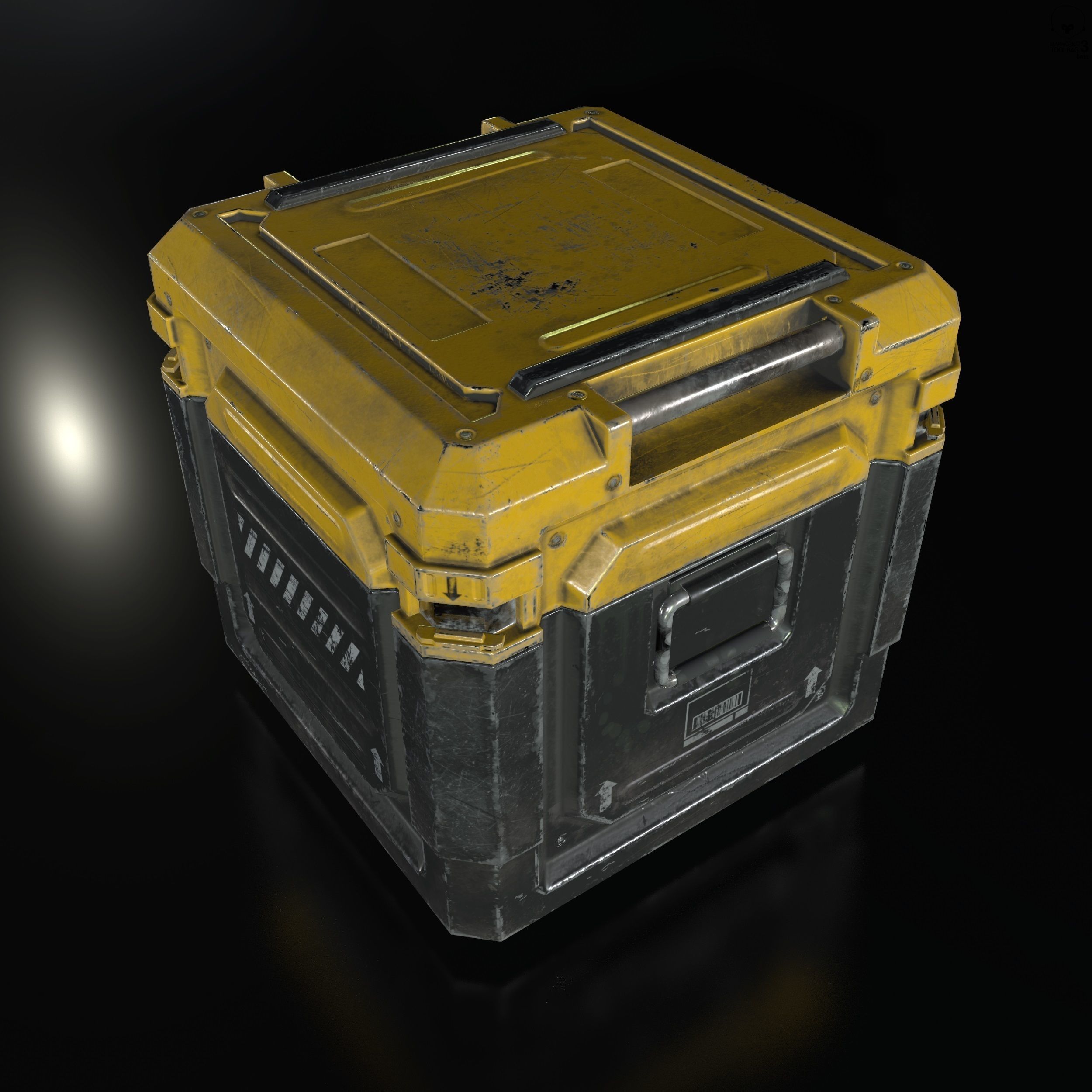 Sci-Fi Industrial Crate Game Ready PBR Textures Low-poly 3D model_6